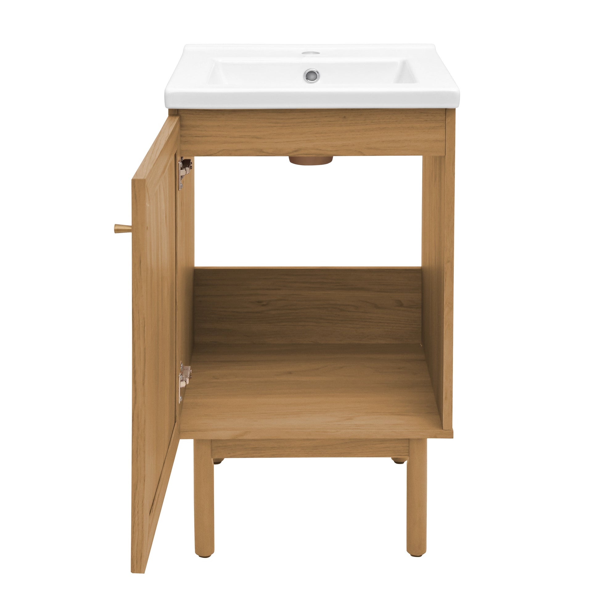 Golden Oak / White / 1-Hole