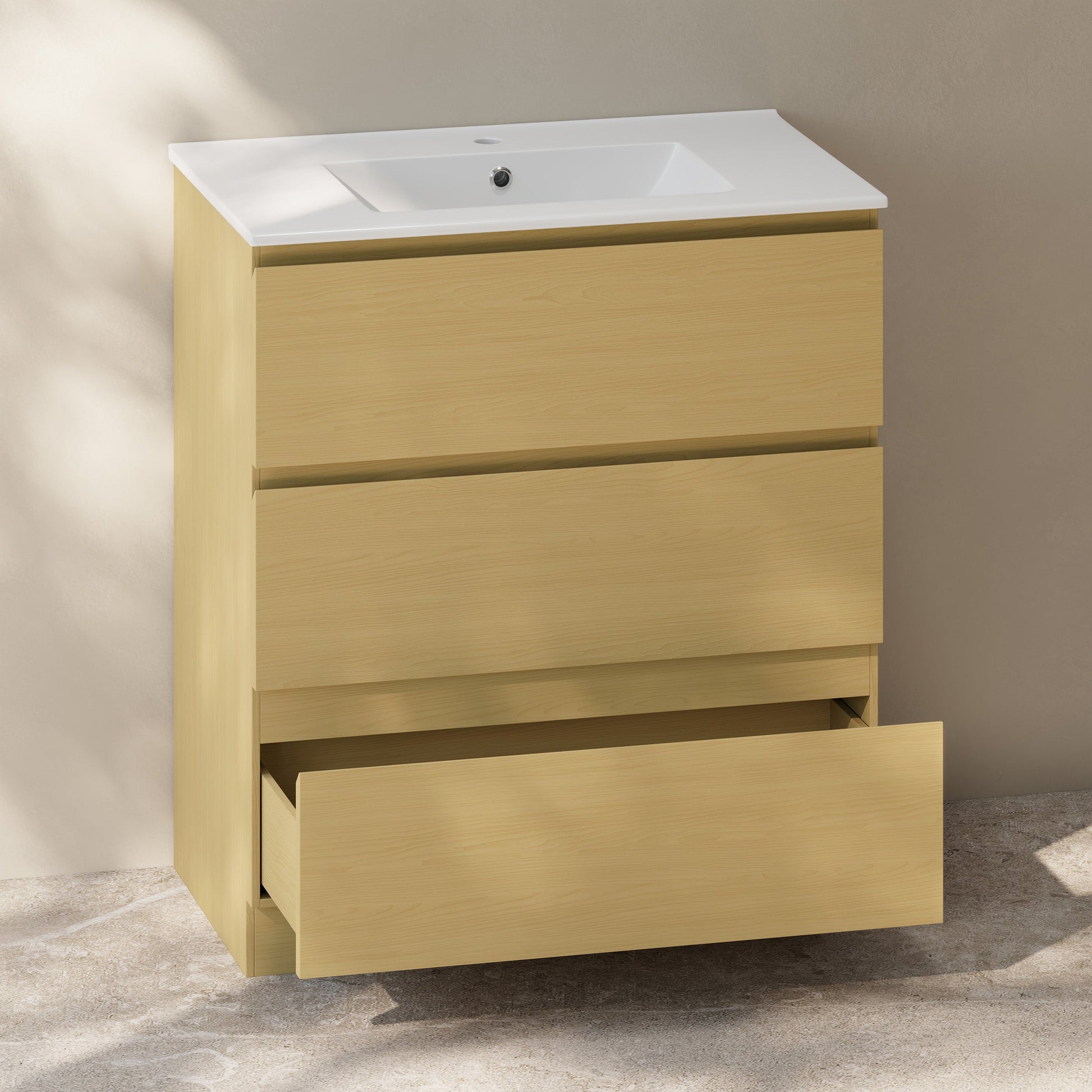 Natural Oak / Glossy White / 1-Hole