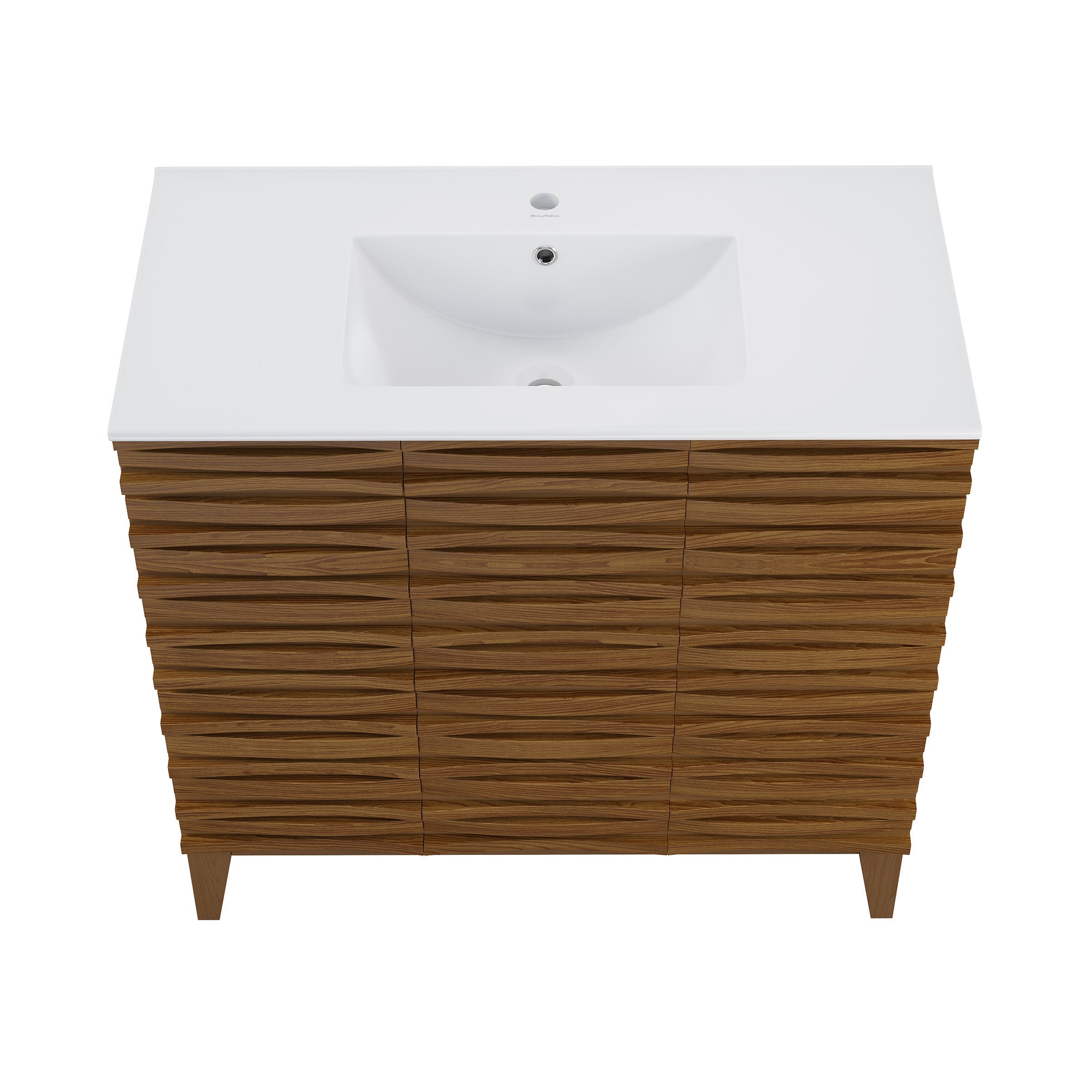 Brown Oak / White / 1-Hole