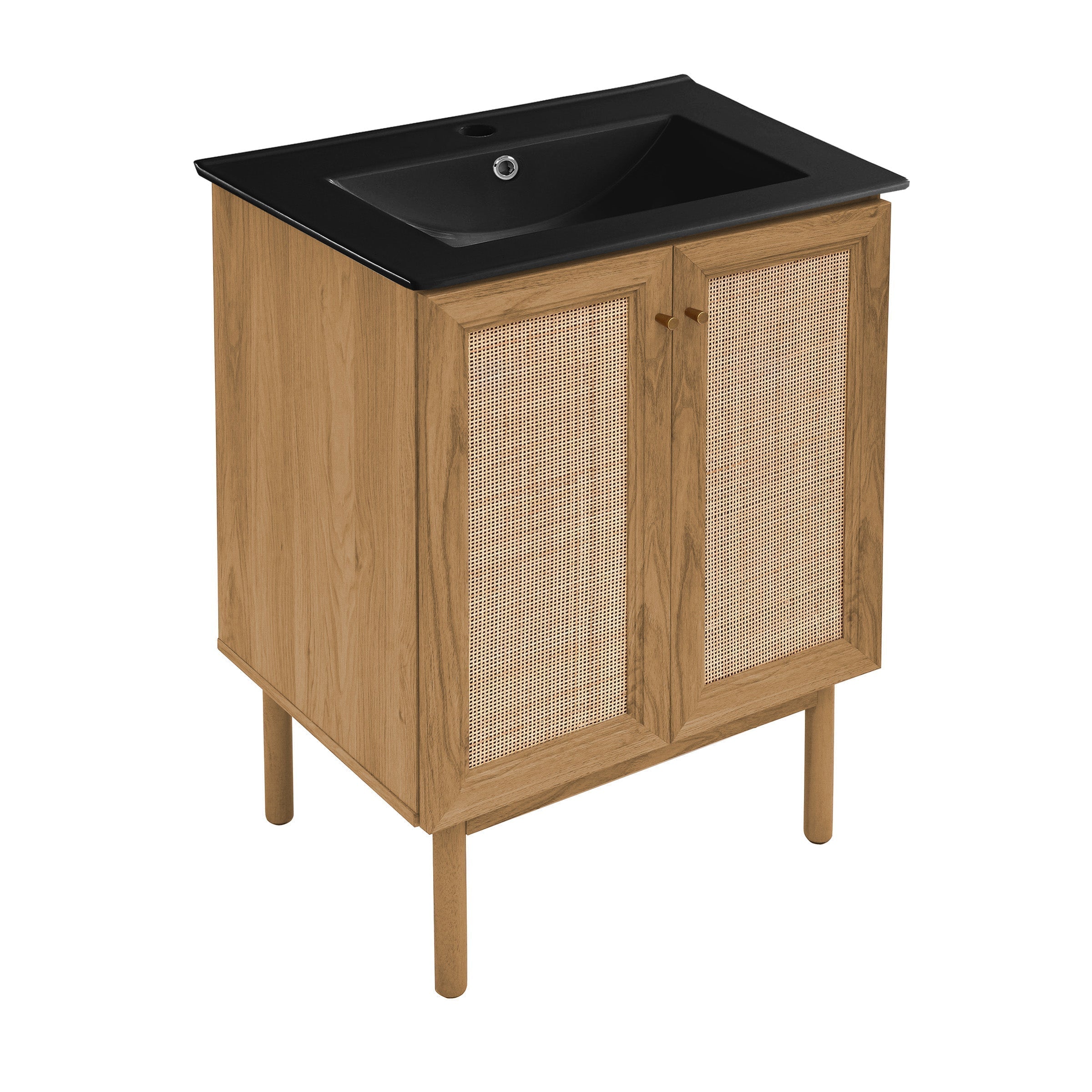Golden Oak / Matte Black / 1-Hole