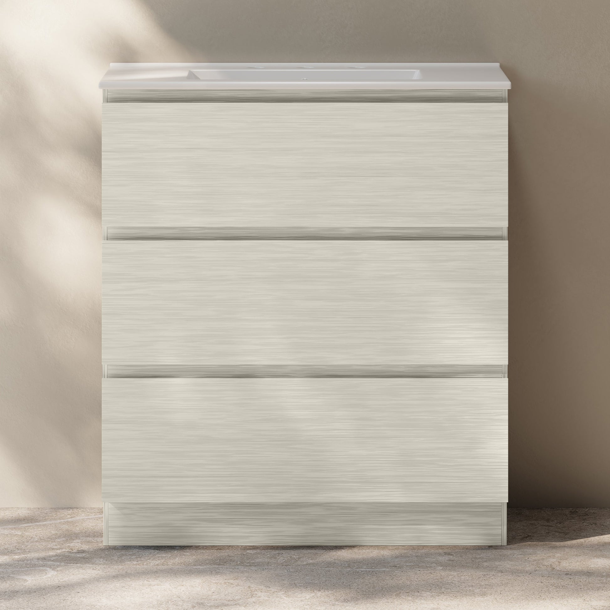 White Oak / Glossy White / 3-Hole