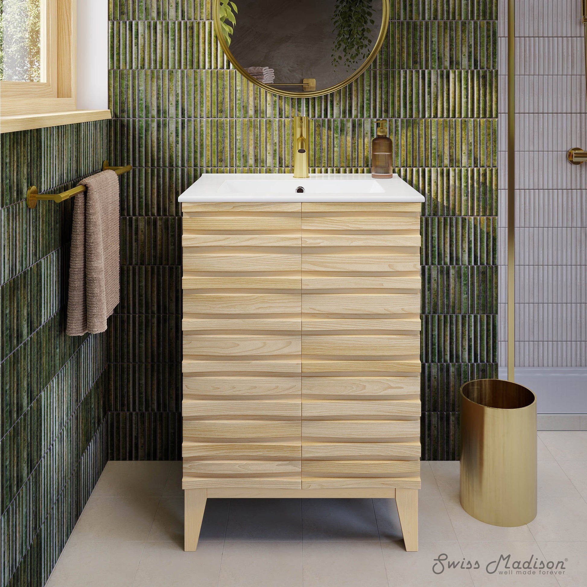 Natural Oak / White / 1-Hole