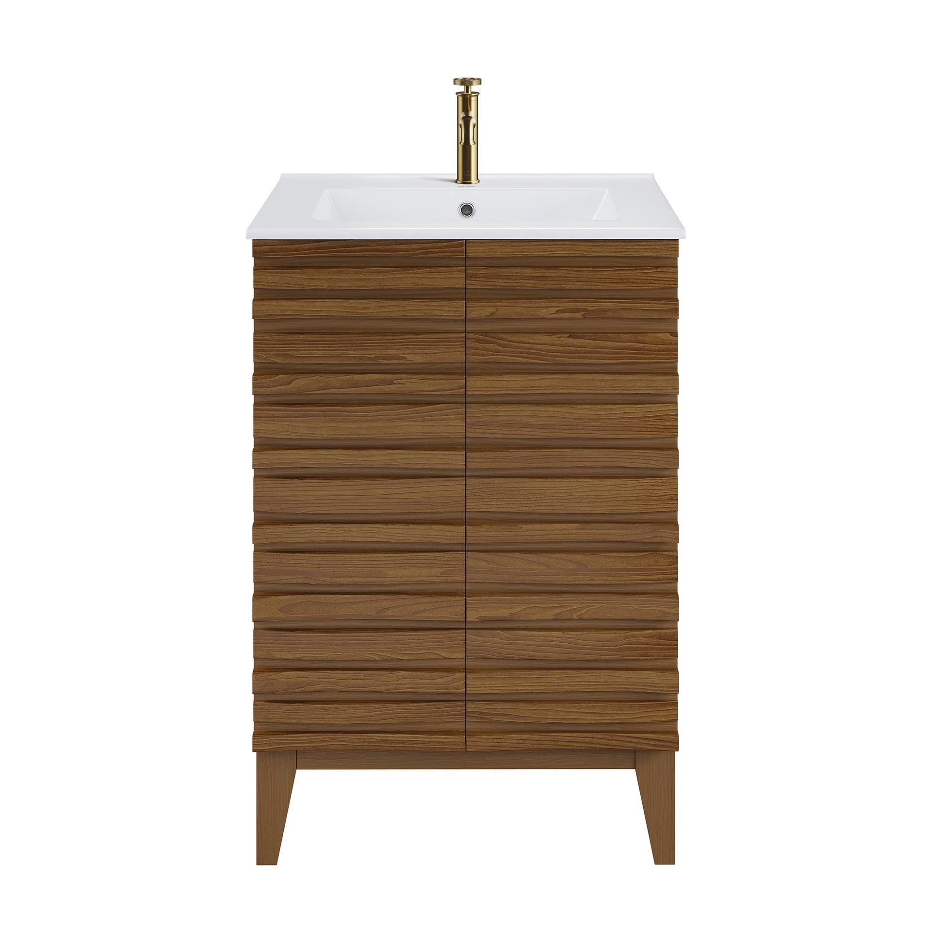Brown Oak / White / 1-Hole