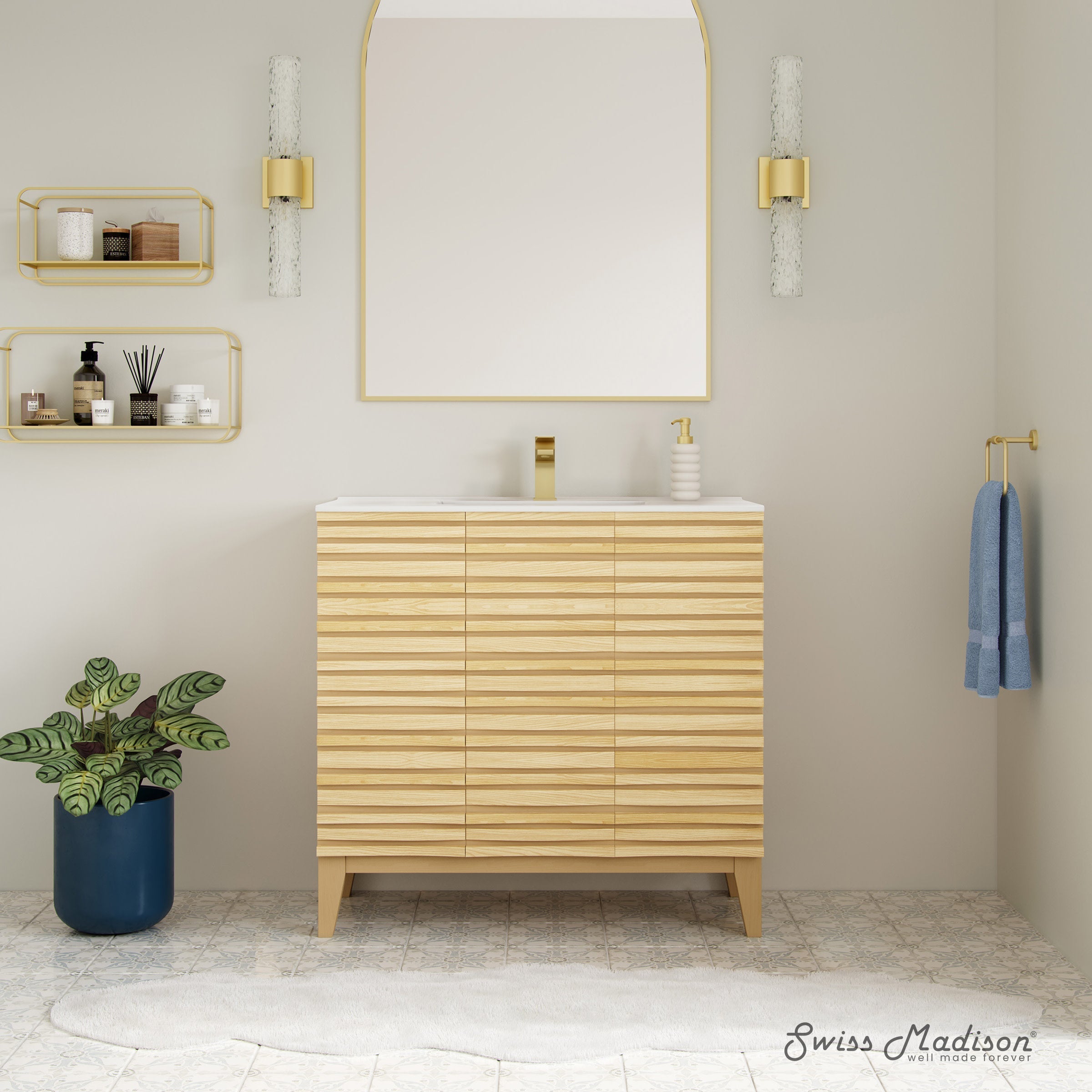 Natural Oak / White / 1-Hole