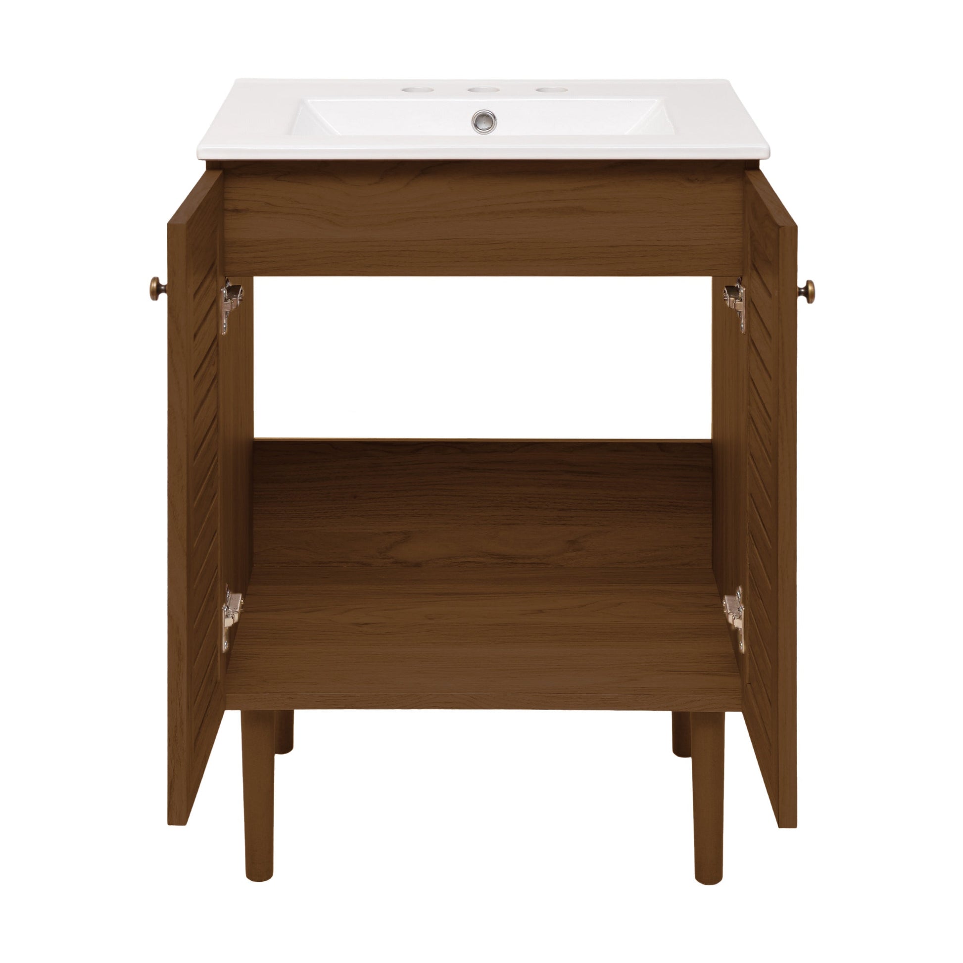 Brown Oak / White / 3-Hole Widespread