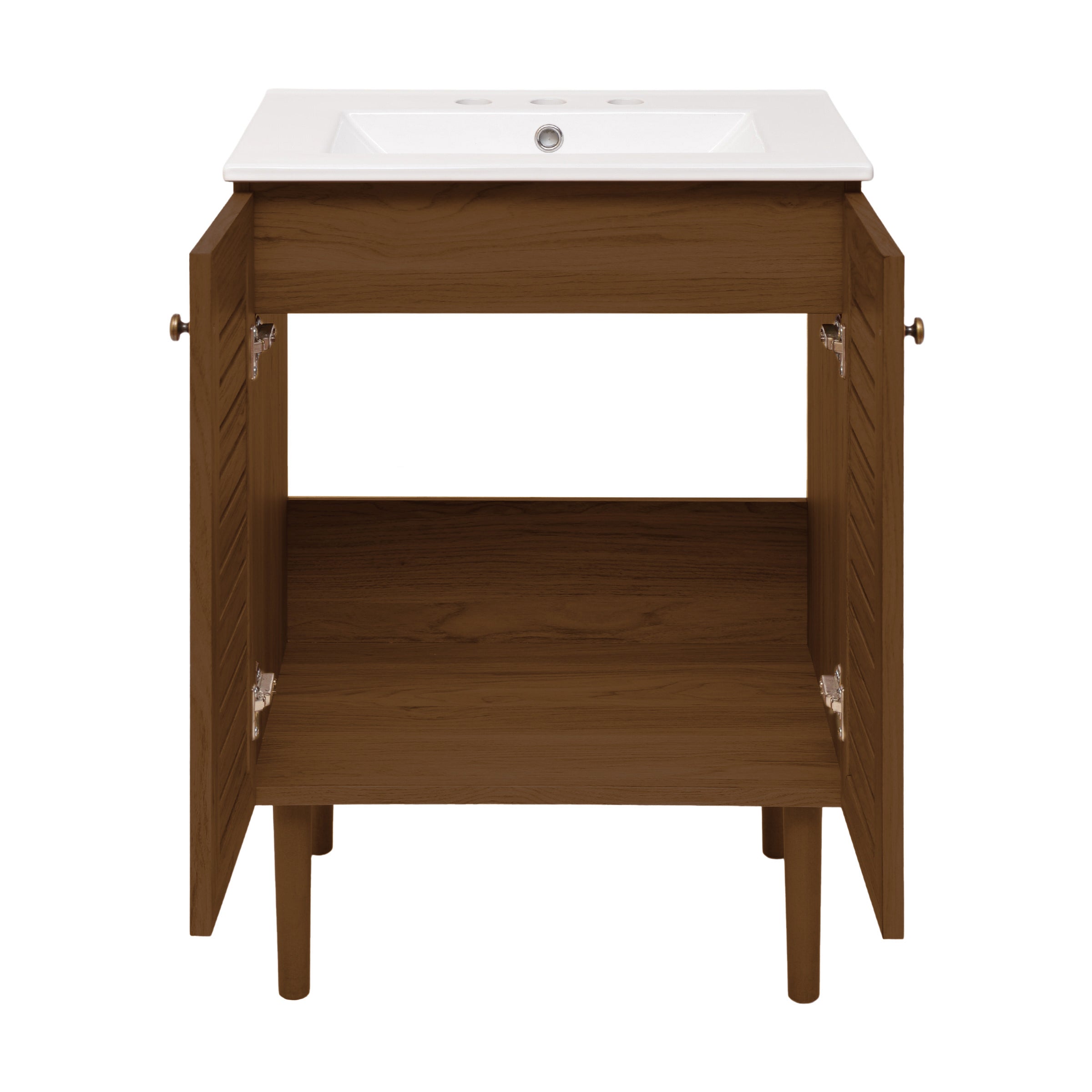Brown Oak / White / 3-Hole Widespread