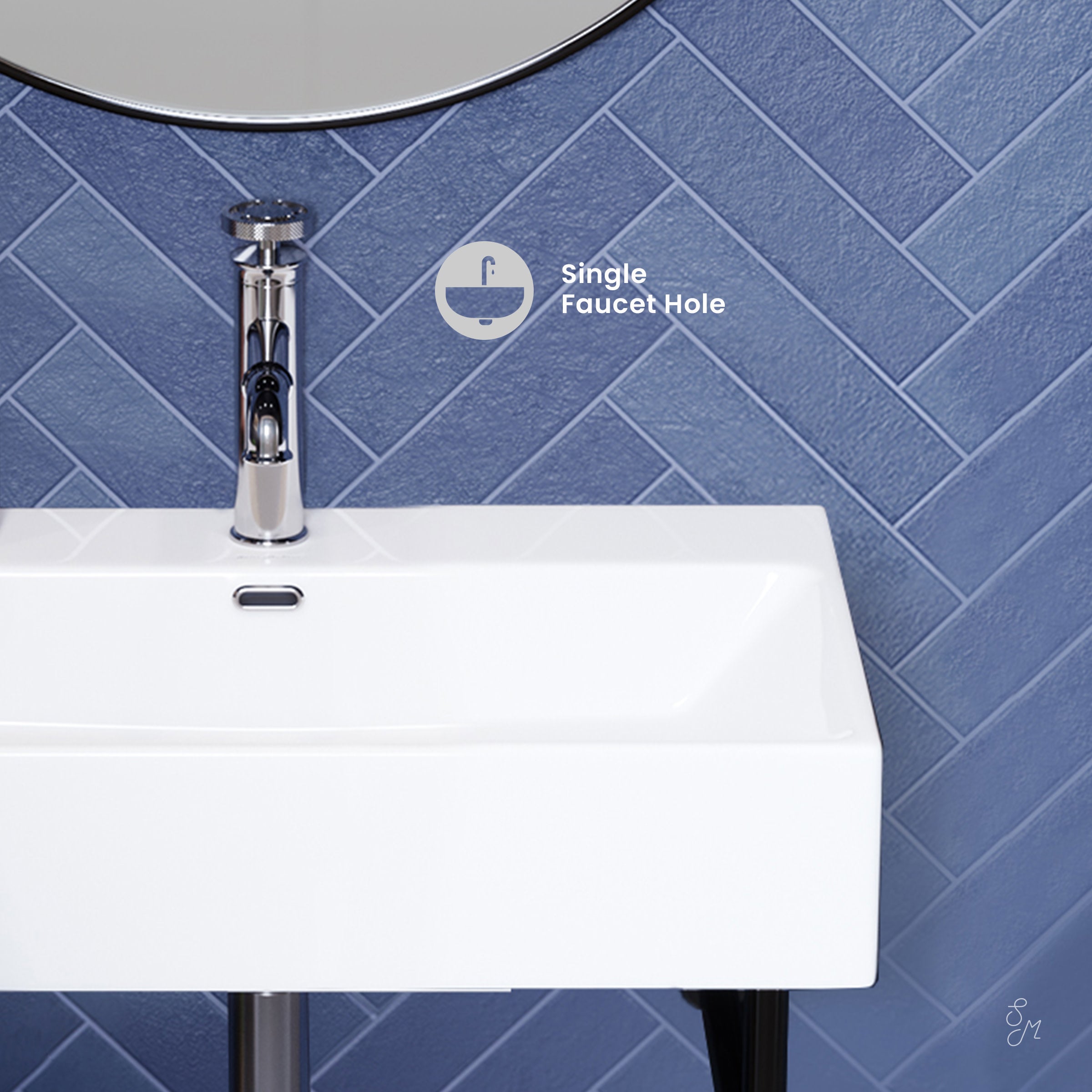 Black / White / 1-Hole