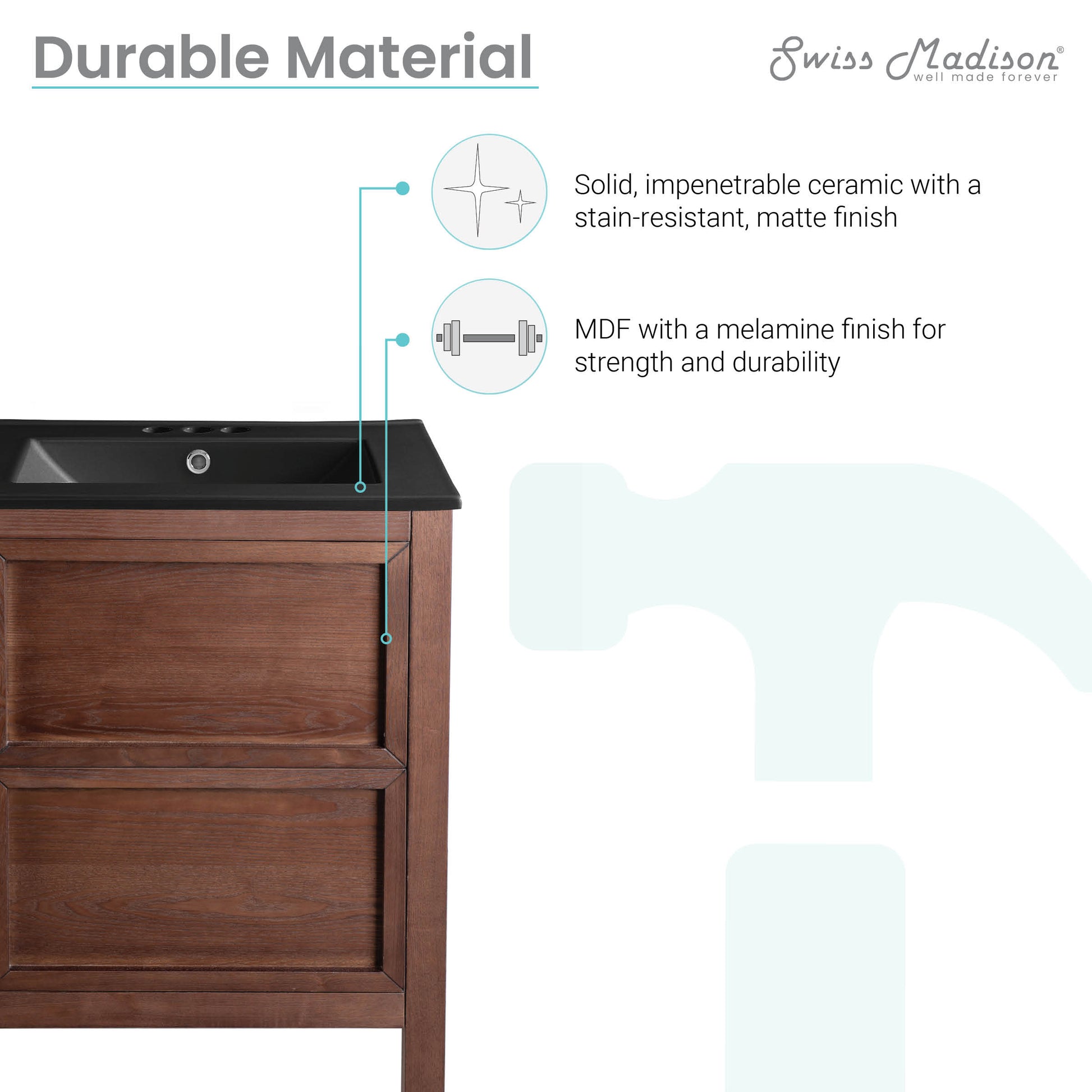 Brown Walnut / Matte Black / 3-Hole
