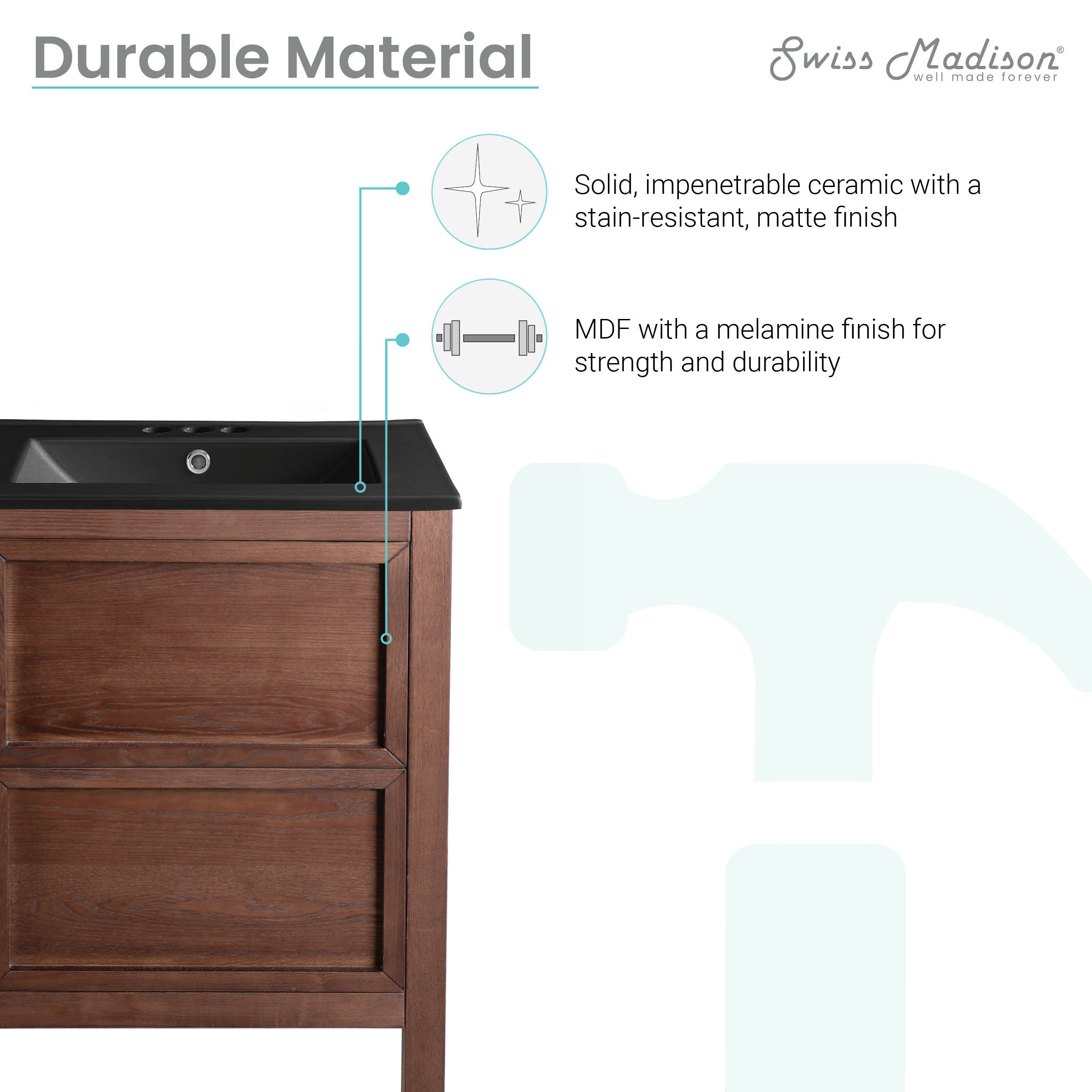 Brown Walnut / Matte Black / 3-Hole