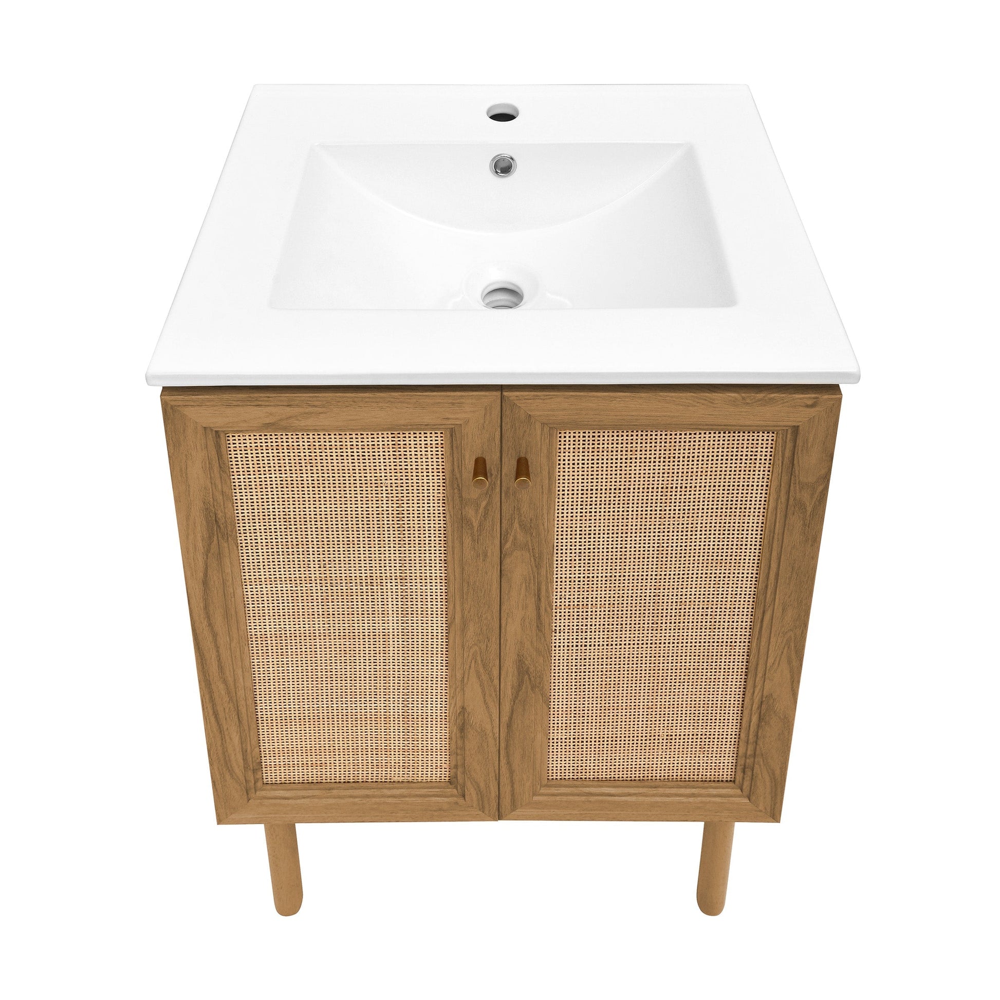 Golden Oak / White / 1-Hole