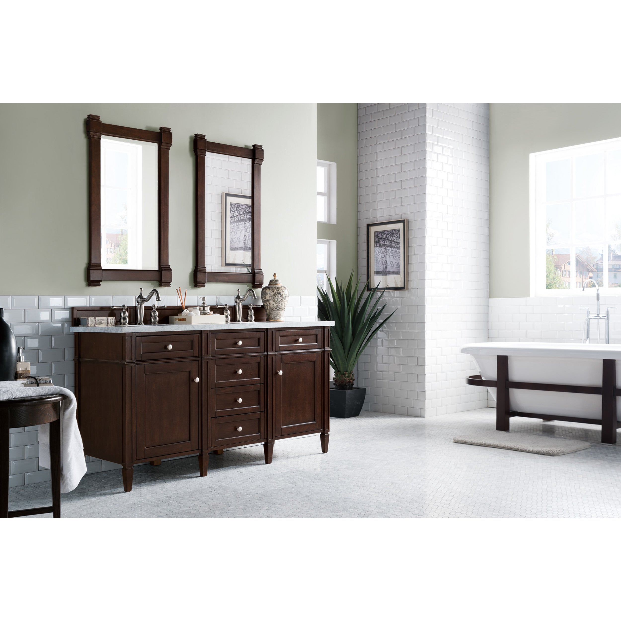 Burnished Mahogany / Carrara White - 3 Faucet Holes