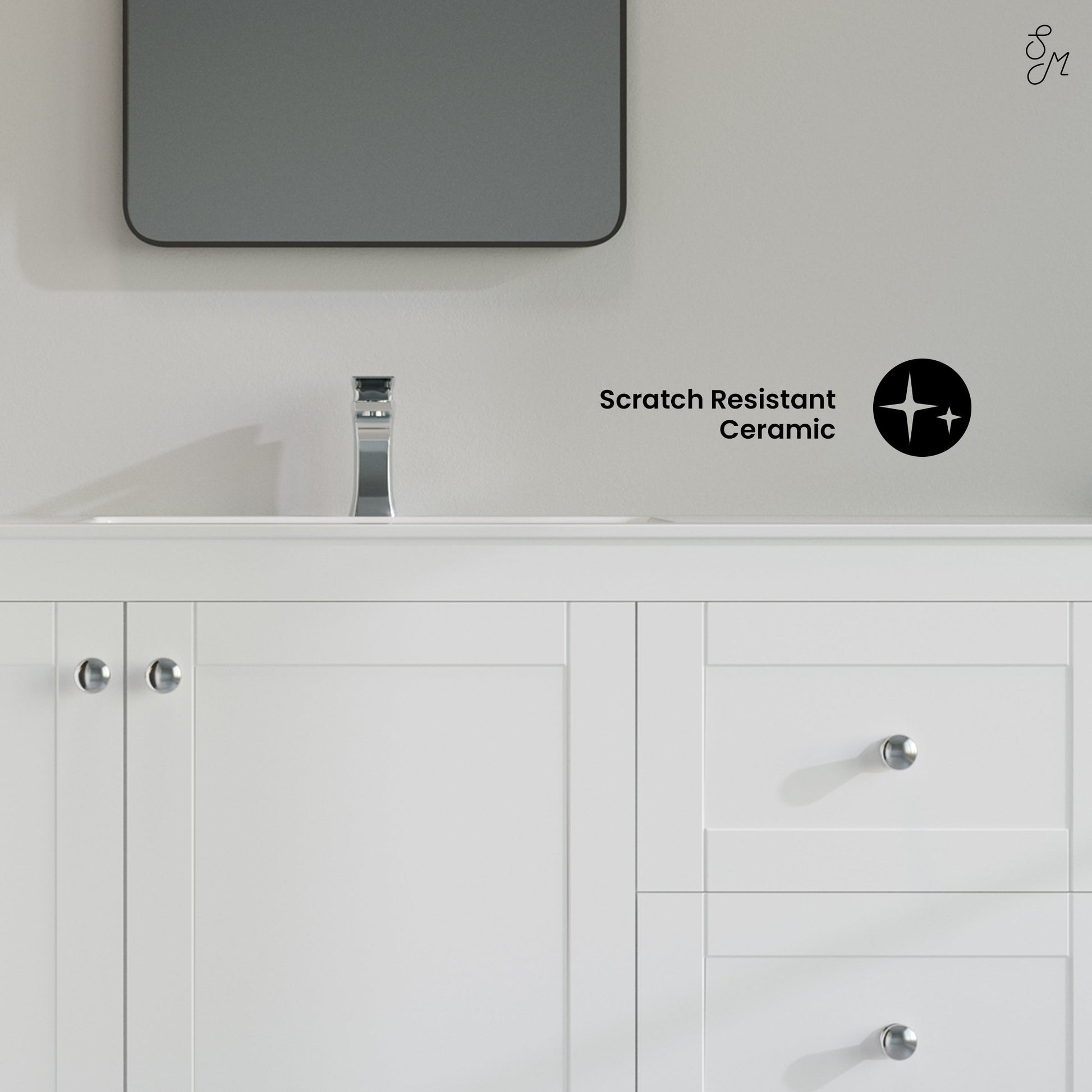 Glossy White / 1-Hole / Center