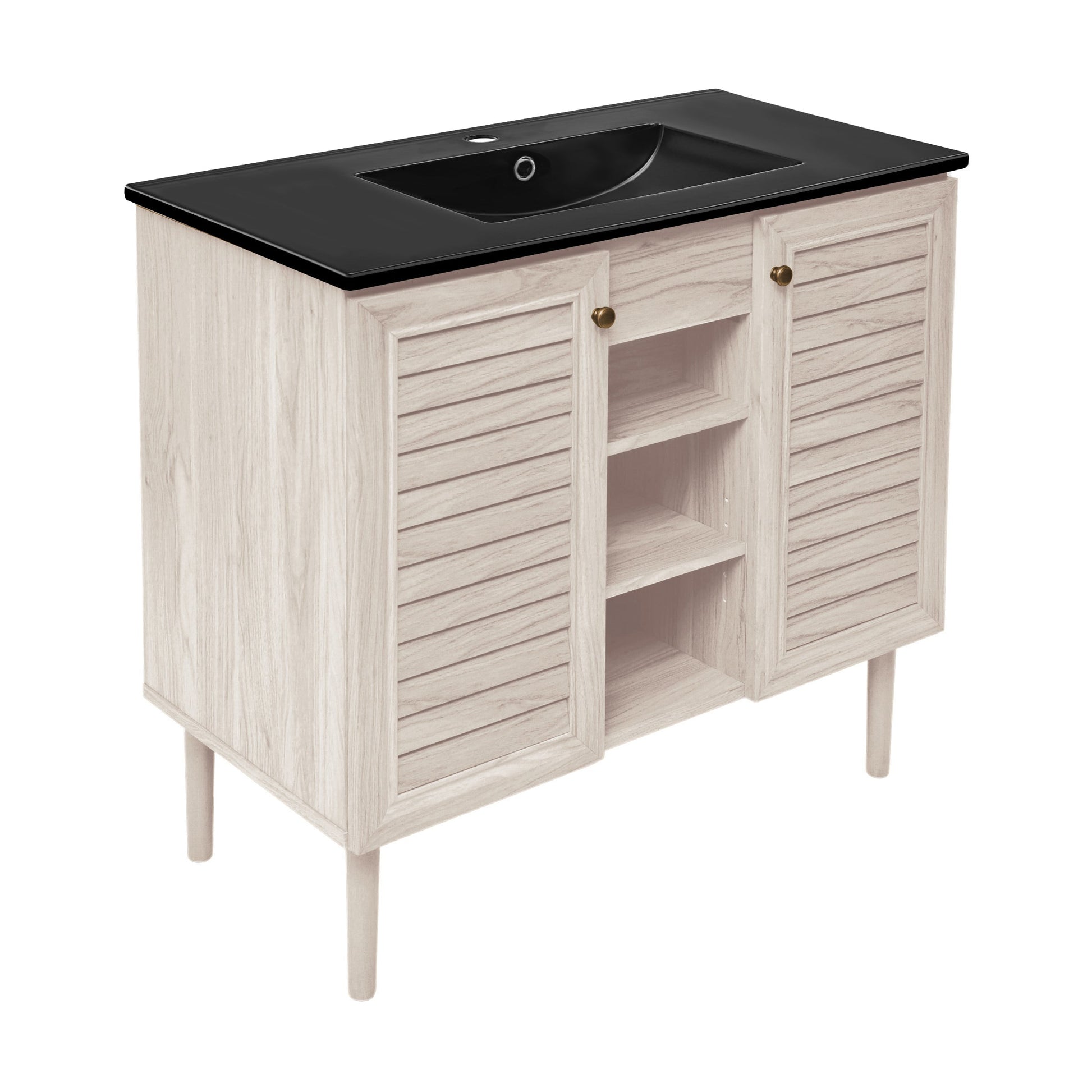 White Oak / Black / 1-Hole