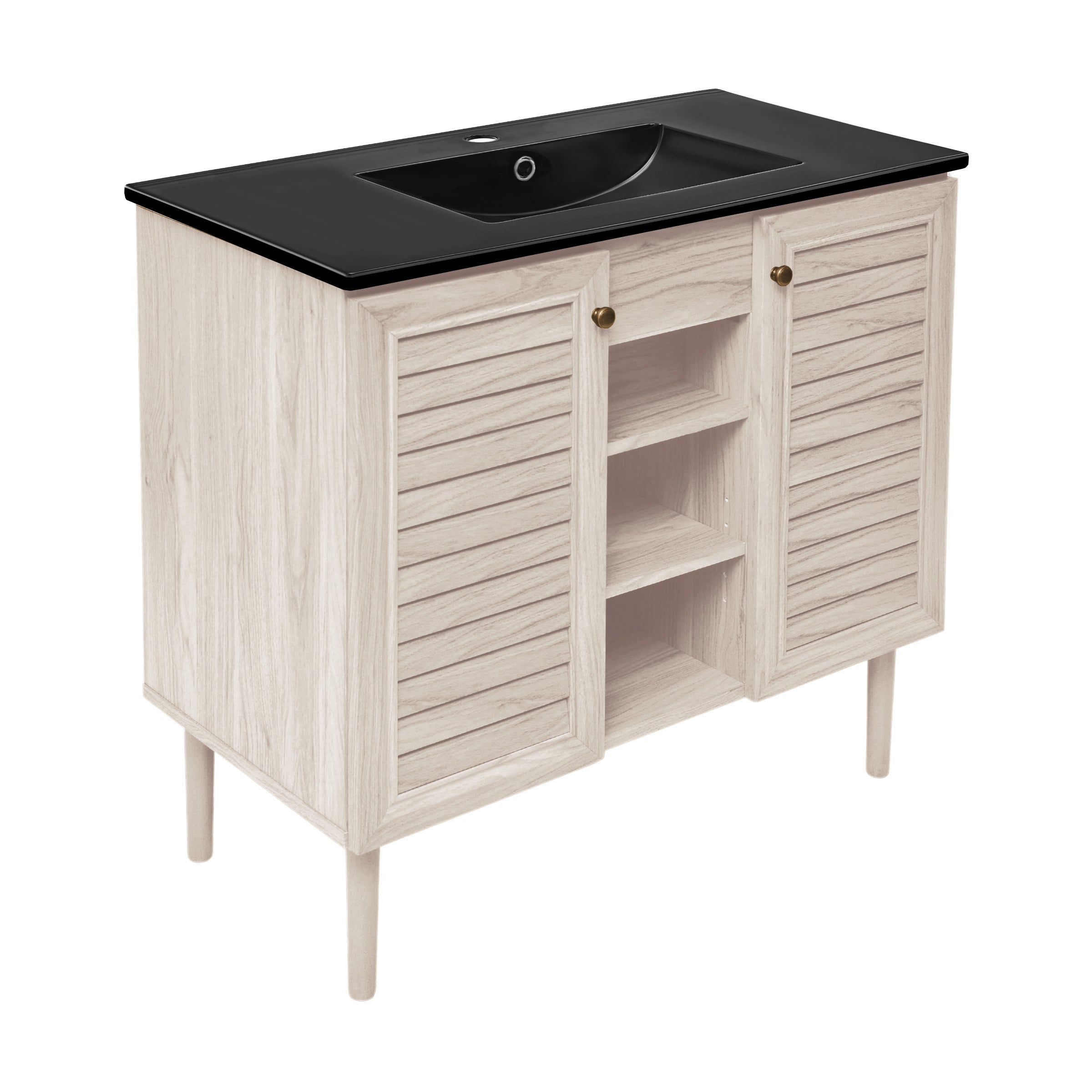 White Oak / Black / 1-Hole
