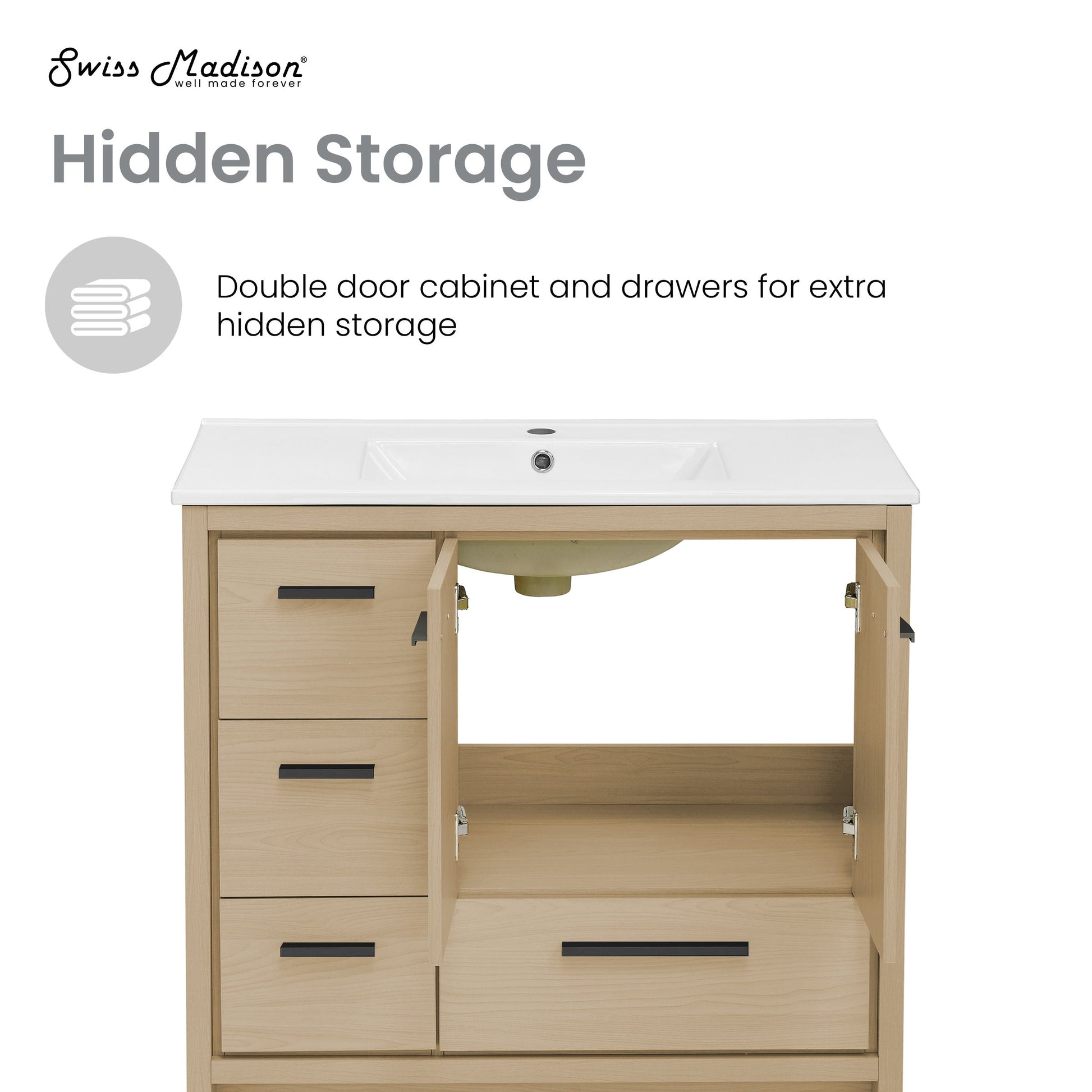 Natural Oak / White / 1-Hole