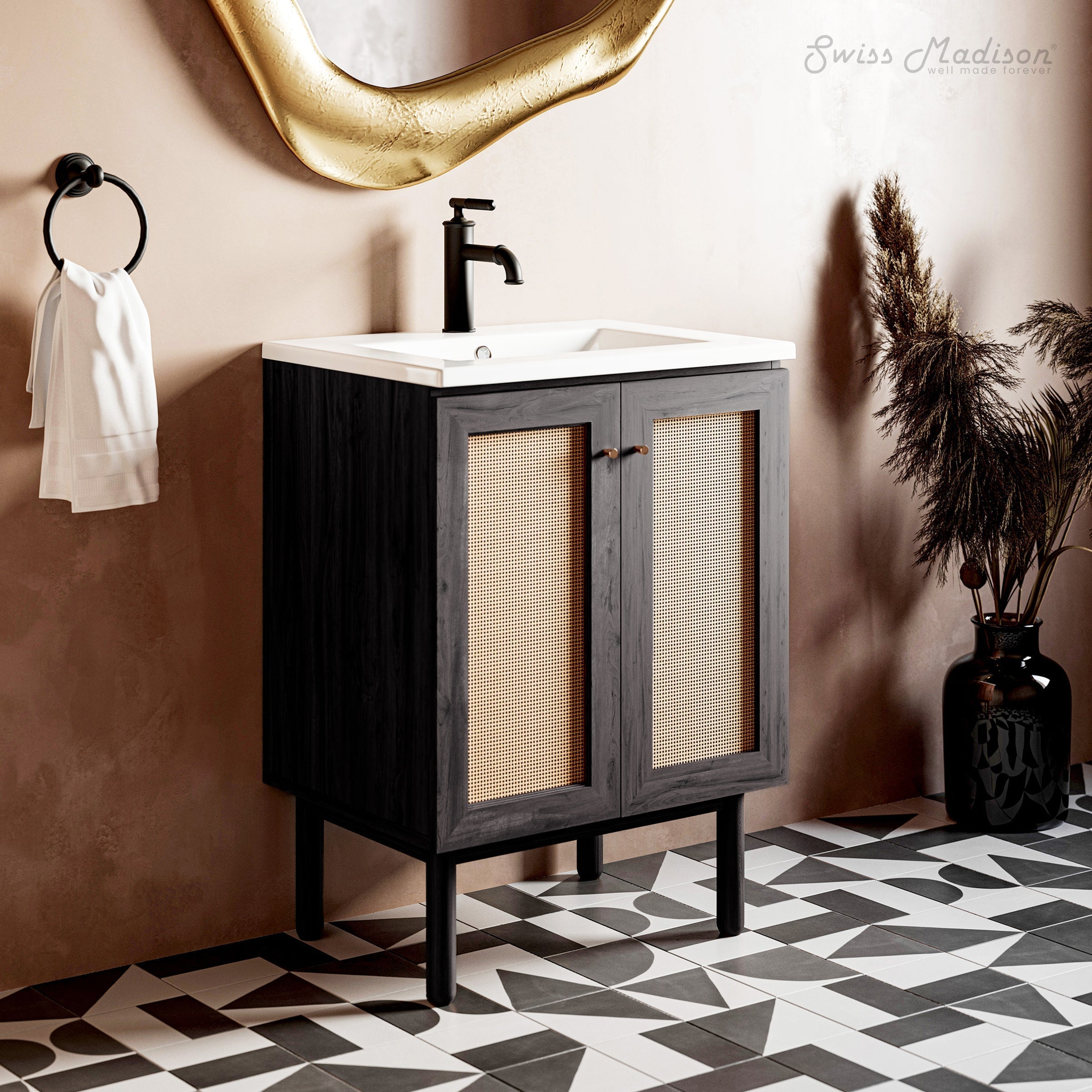 Black Oak / White / 1-Hole