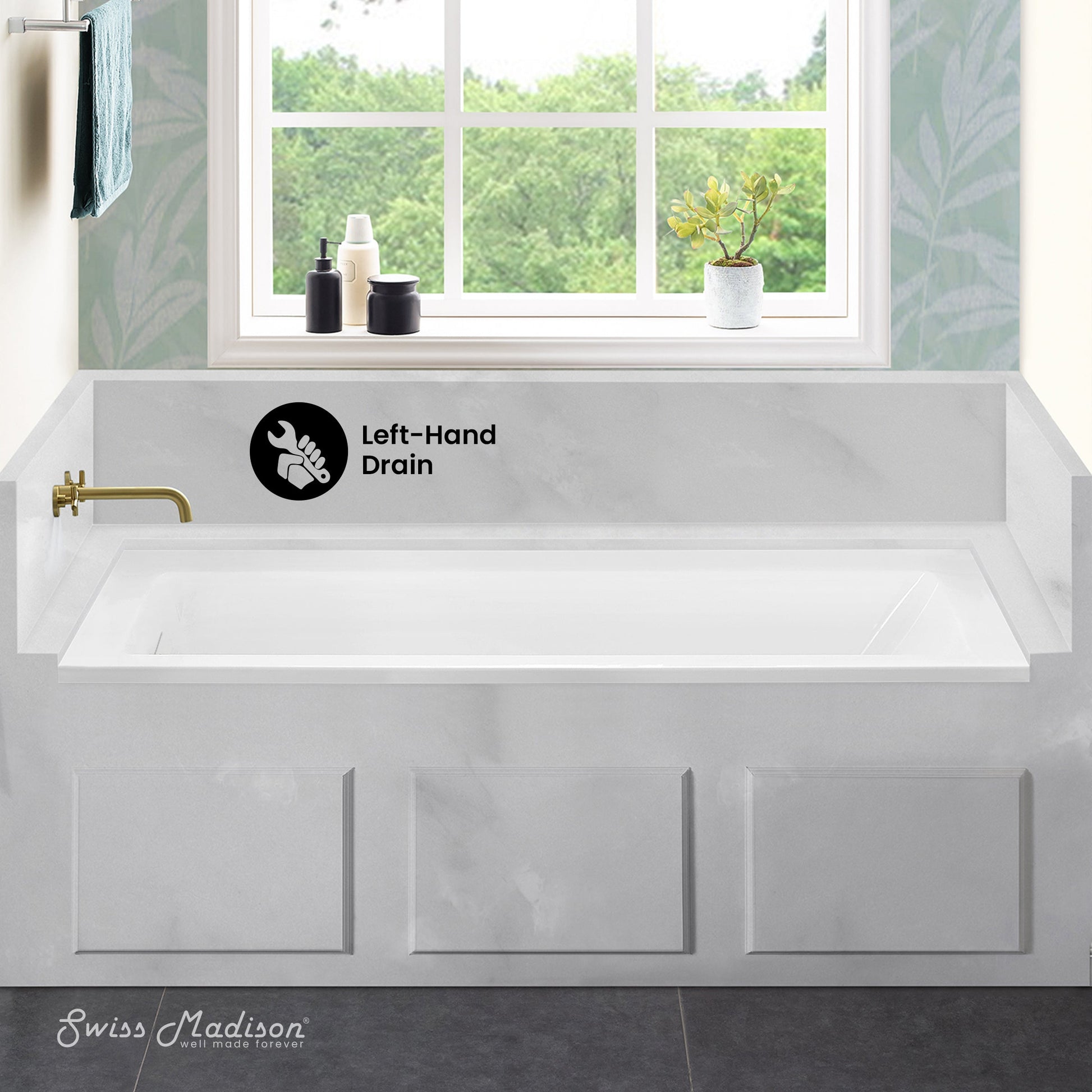 Glossy White / Alcove - No Apron / Left