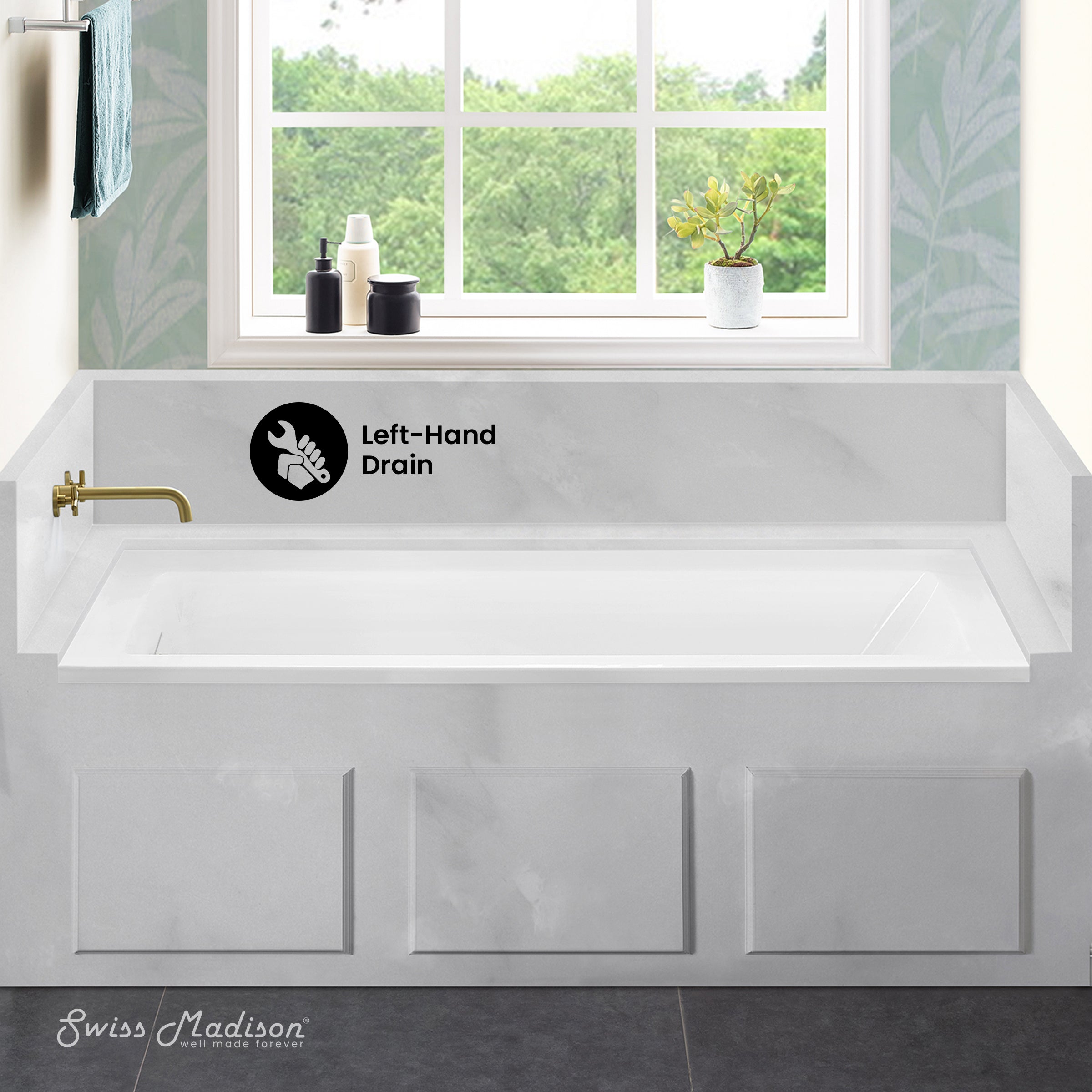 Glossy White / Alcove - No Apron / Left