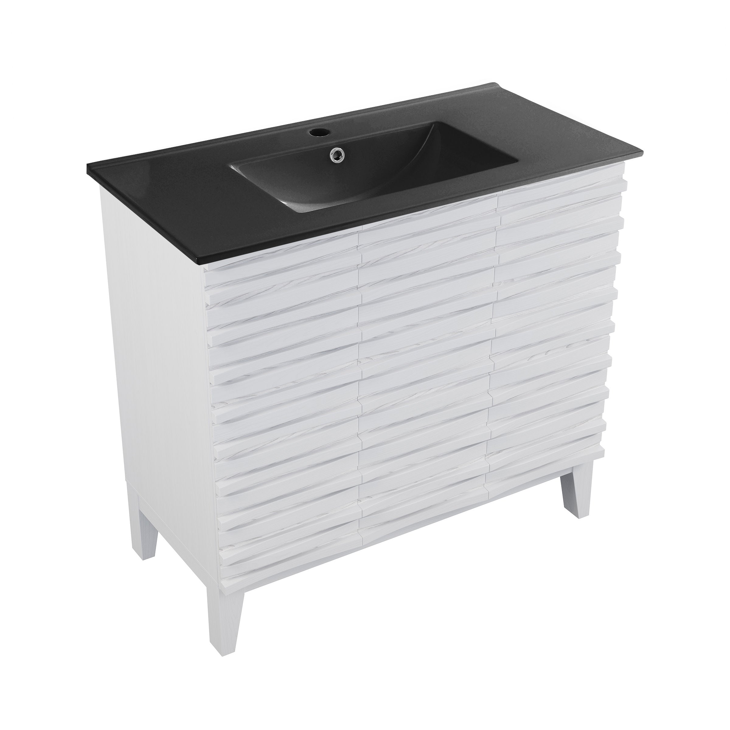 White Oak / Matte Black / 1-Hole