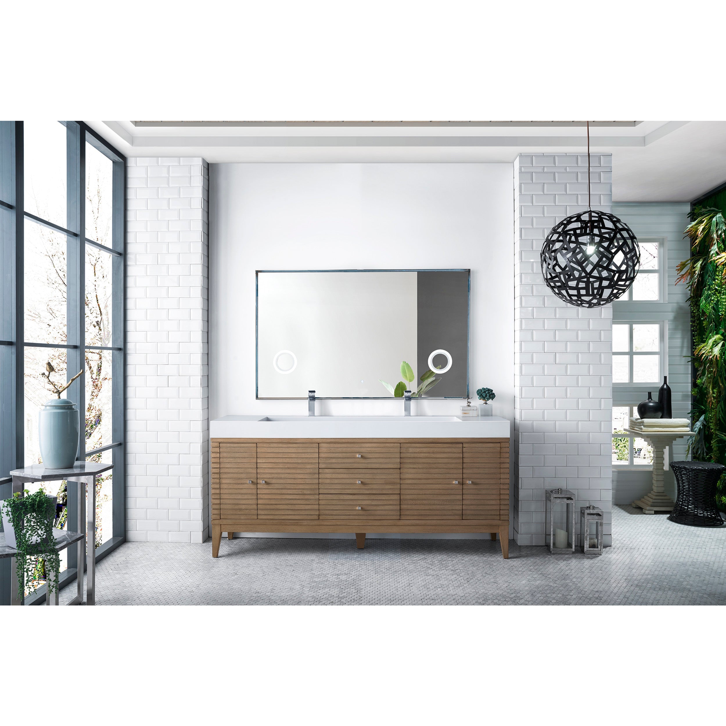 Whitewashed Walnut / Glossy White - 1 Faucet Hole