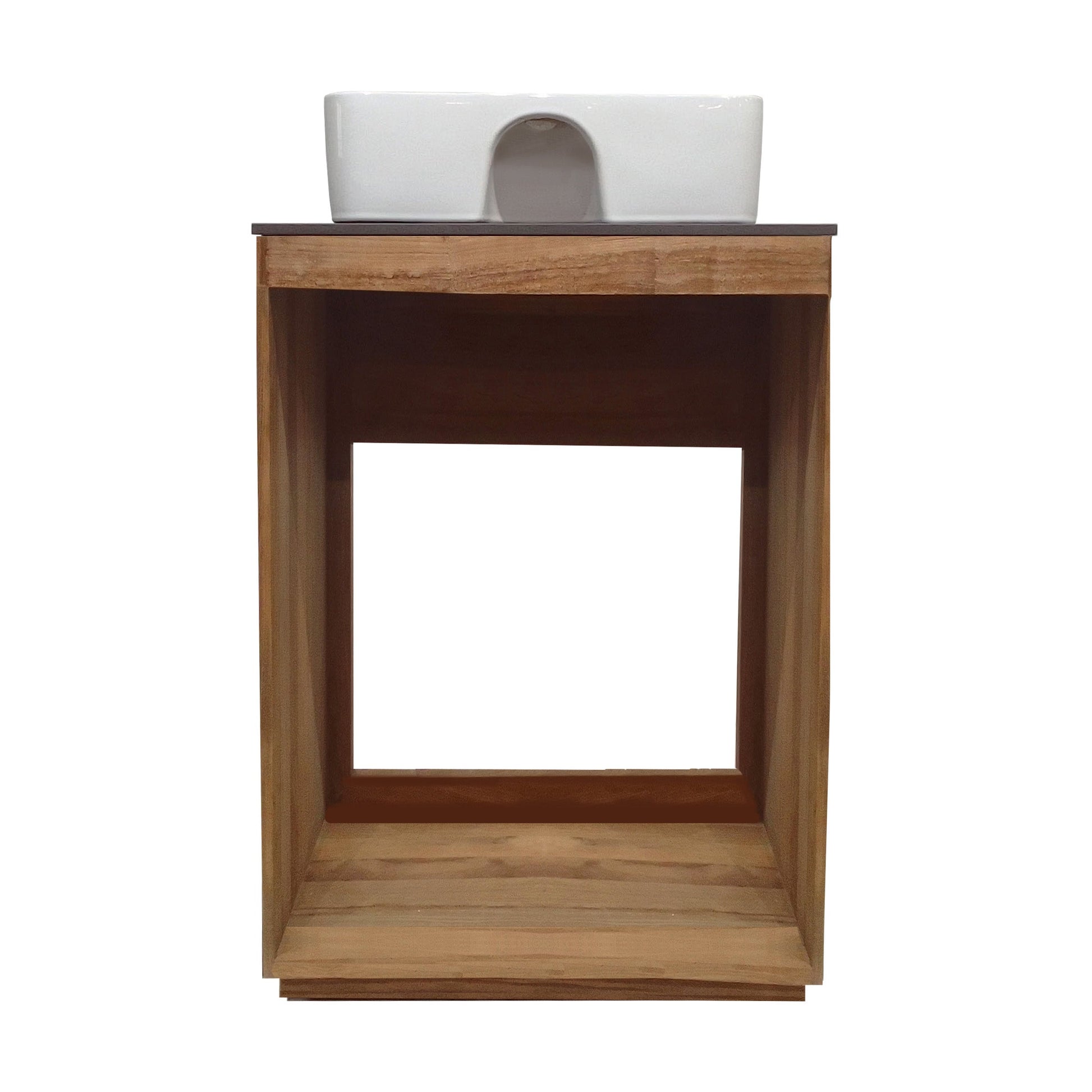 Brown Oak / White / 1-Hole
