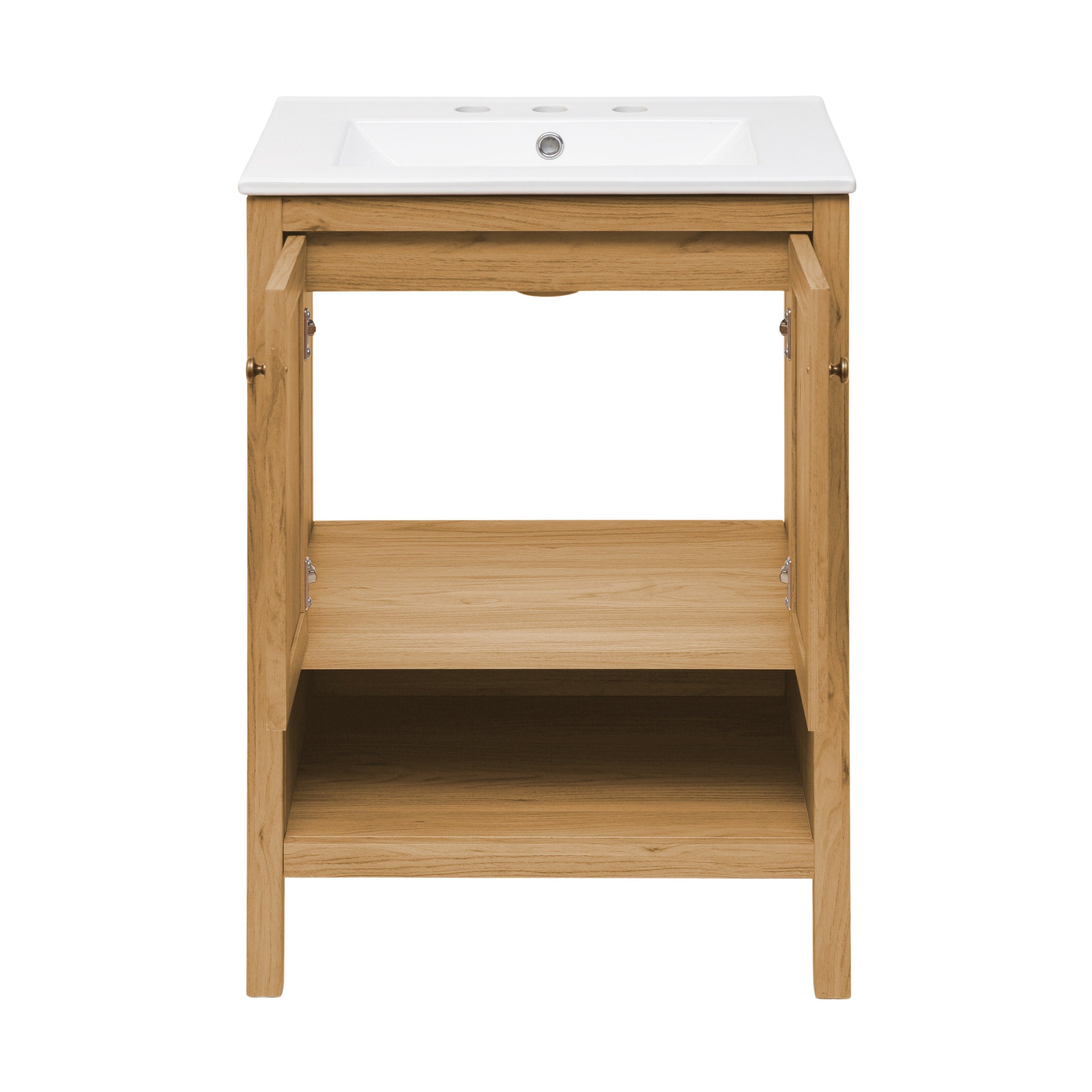 Golden Oak / White / 3-Hole