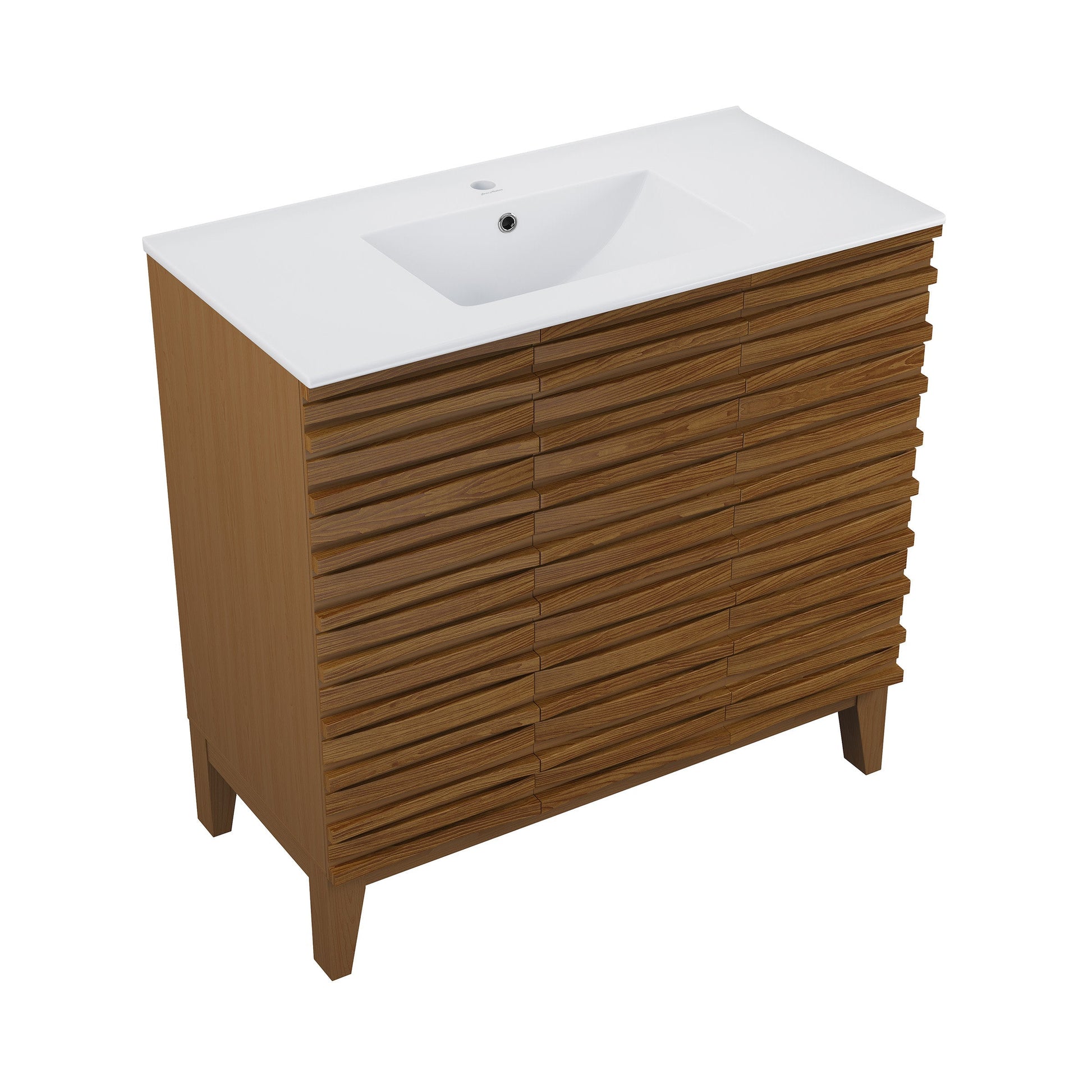 Brown Oak / White / 1-Hole