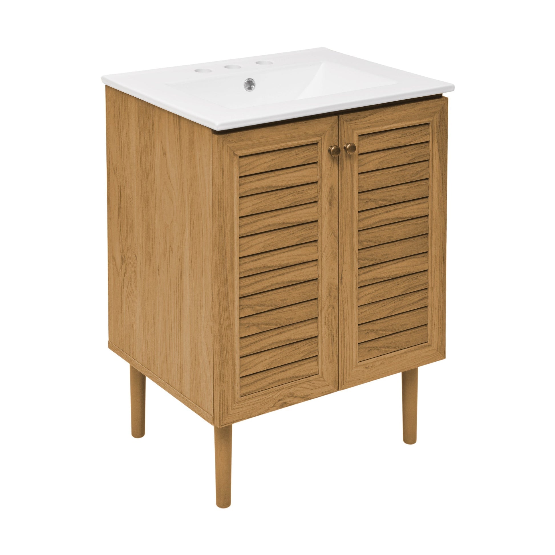 Golden Oak / White / 3-Hole