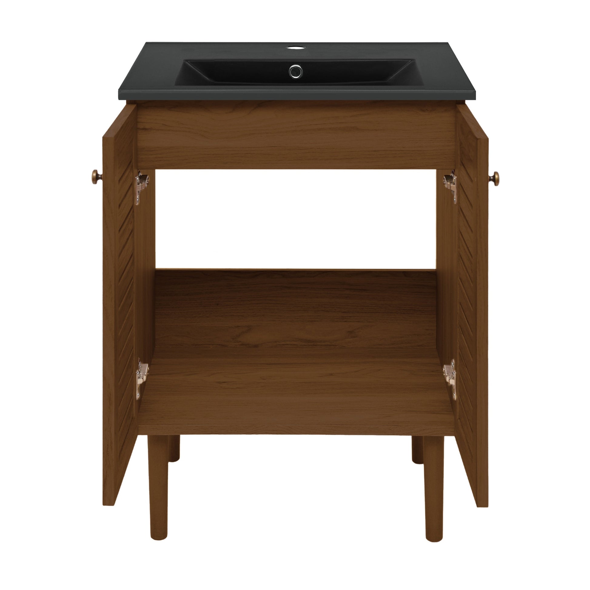 Brown Oak / Black / 1-Hole