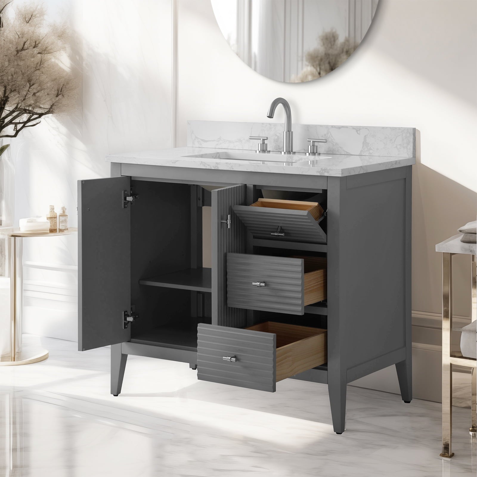 Linear Cashmere Gray / Brushed Nickel