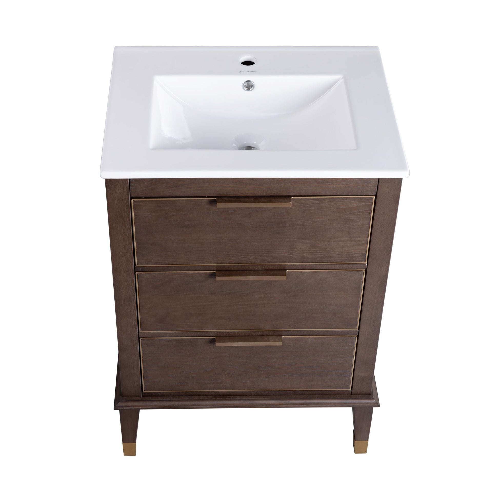 Brown Oak / White / 1-Hole