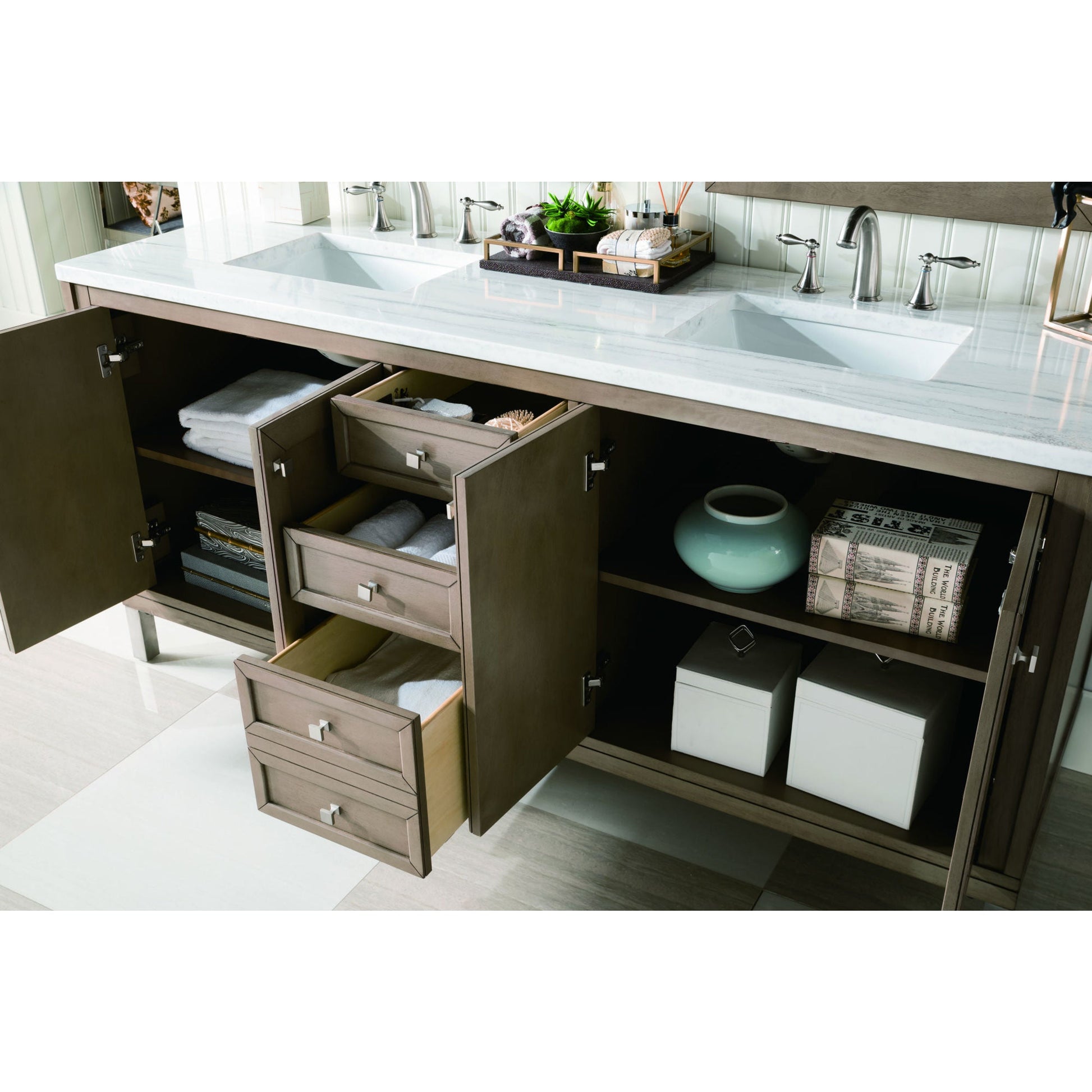 Whitewashed Walnut / Arctic Fall - 3 Faucet Holes