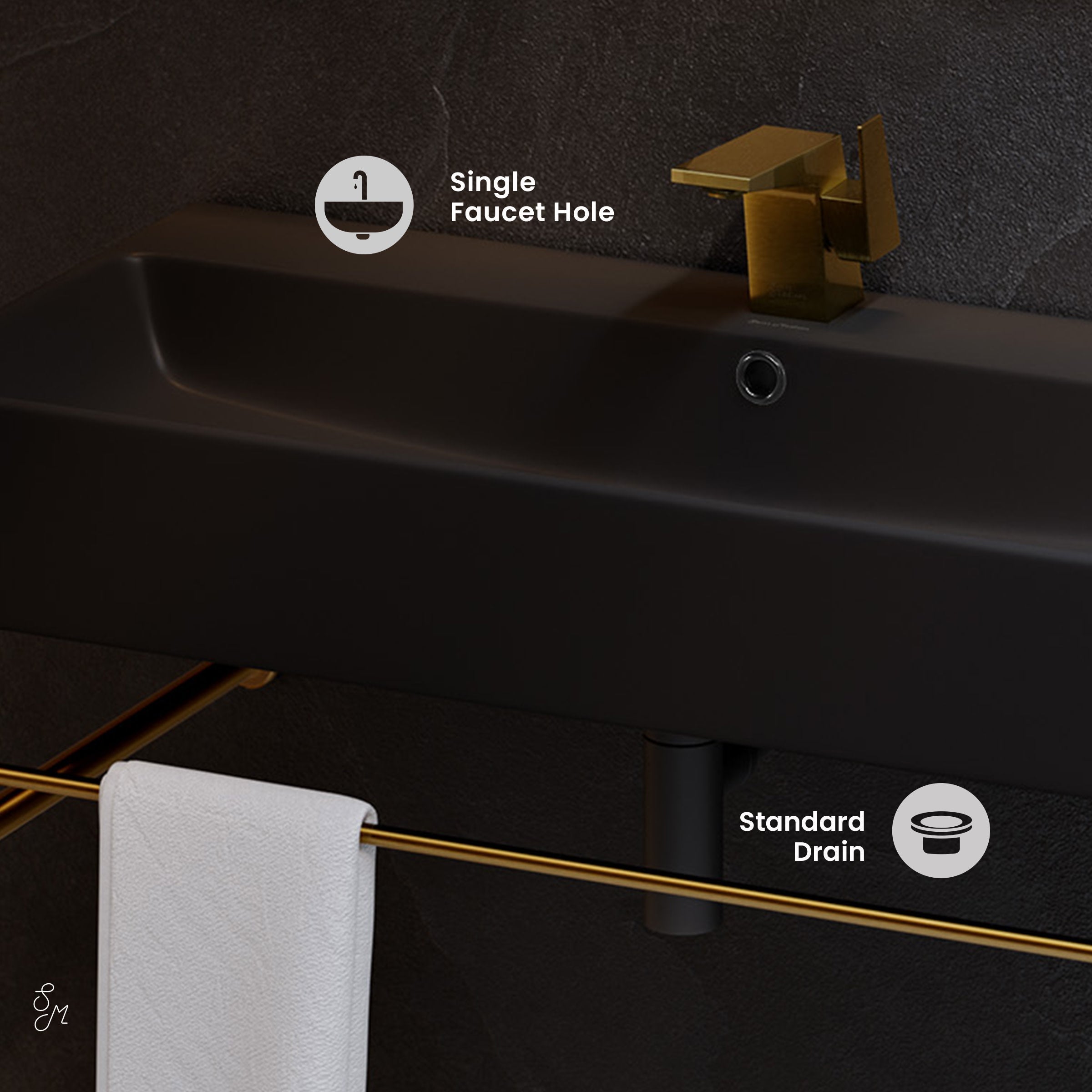 Brushed Gold / Matte Black