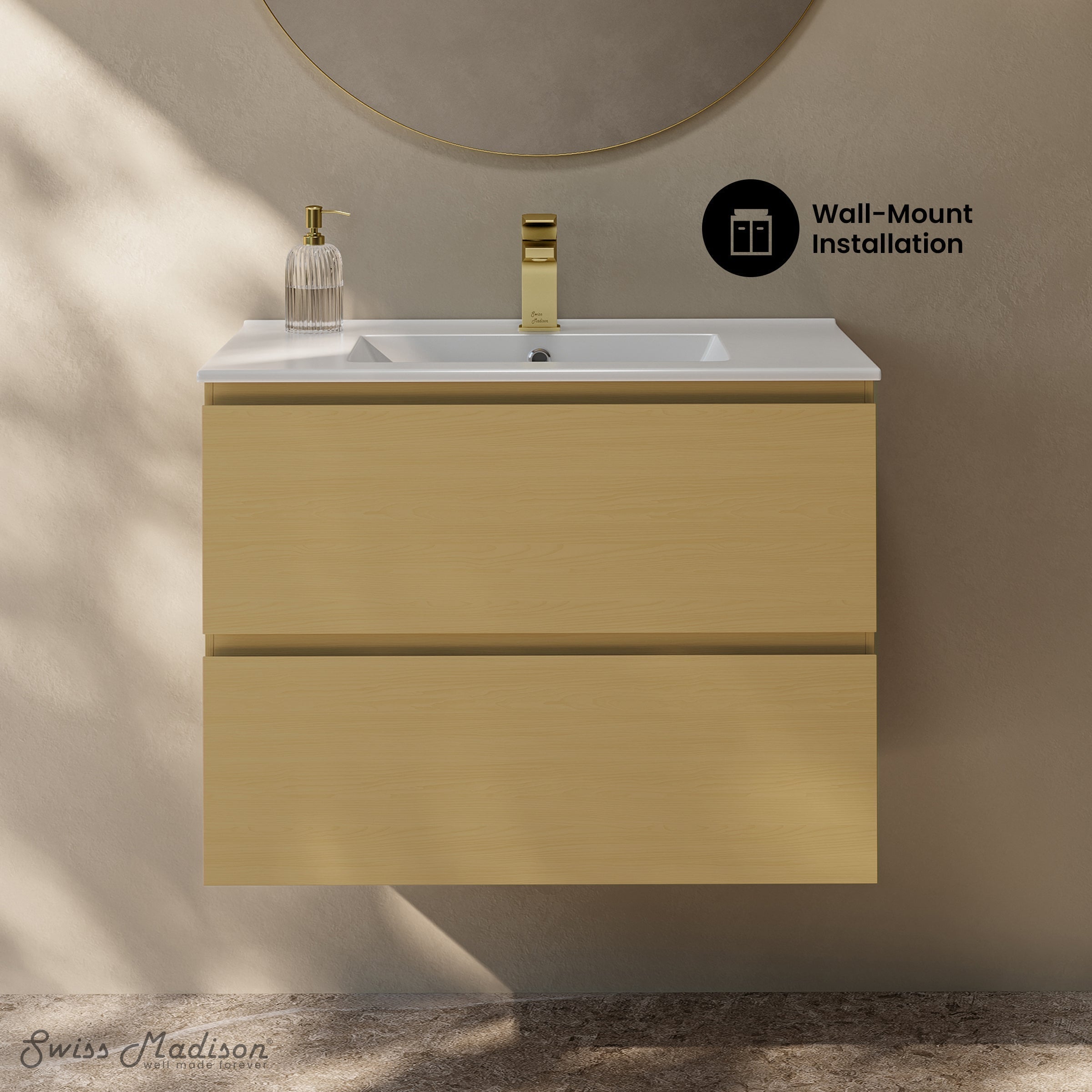 Natural Oak / Glossy White / 1-Hole
