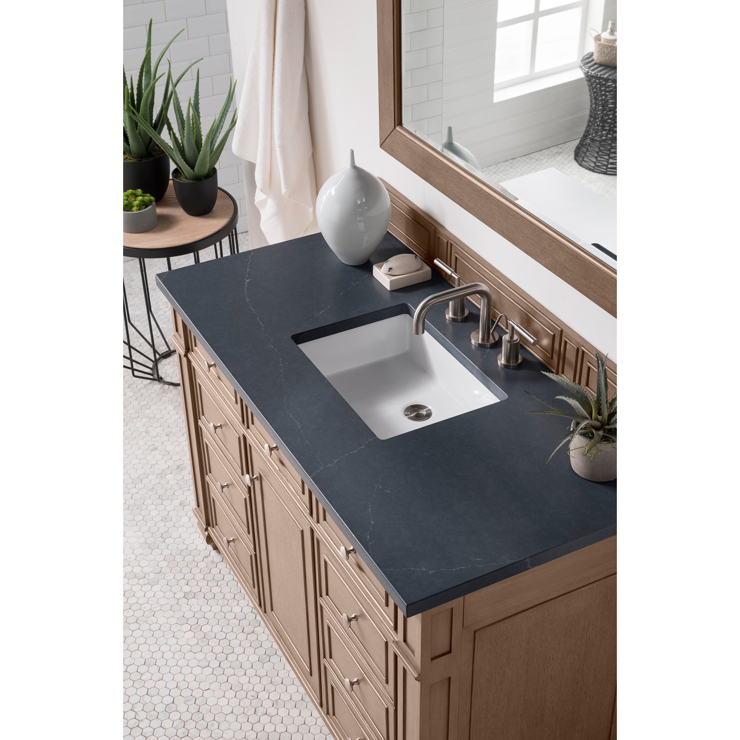 Whitewashed Walnut / Charcoal Soapstone - 3 Faucet Holes