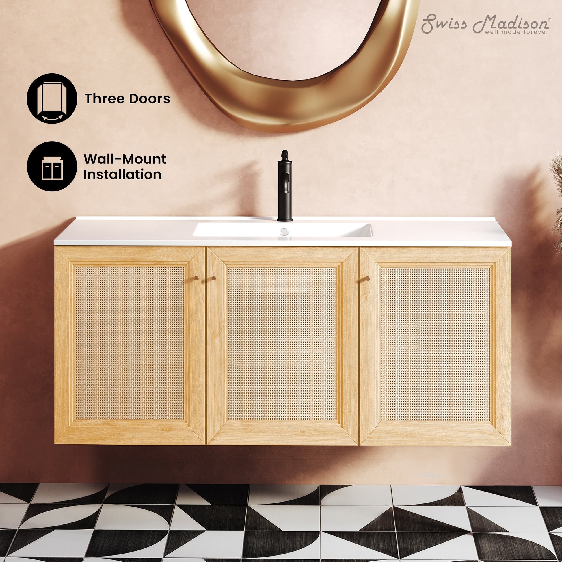 Natural Oak / White / 1-Hole