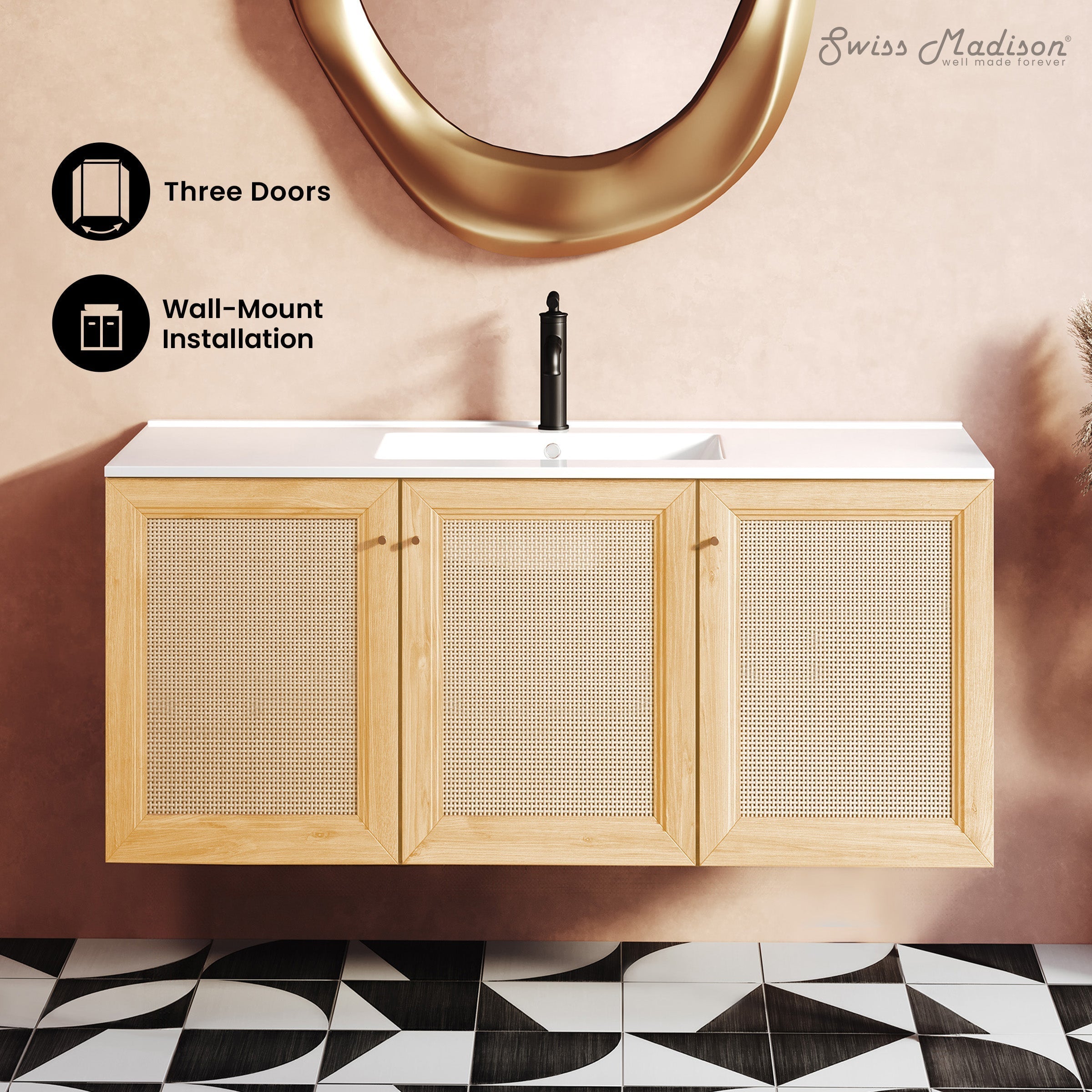 Natural Oak / White / 1-Hole