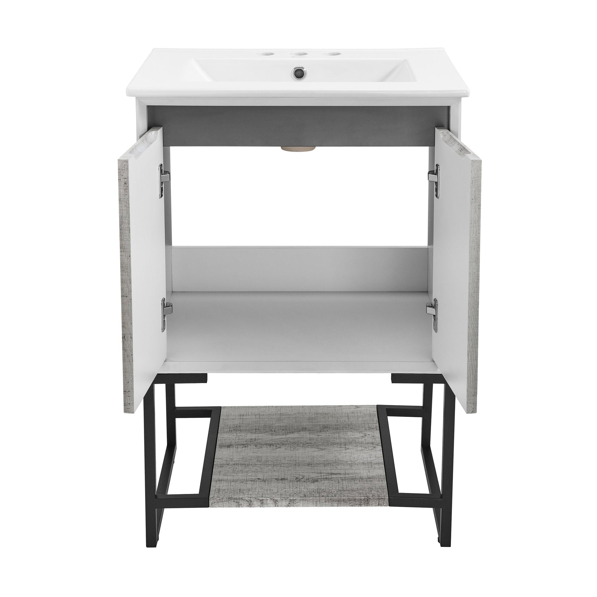 Gray Oak / White / 3-Hole
