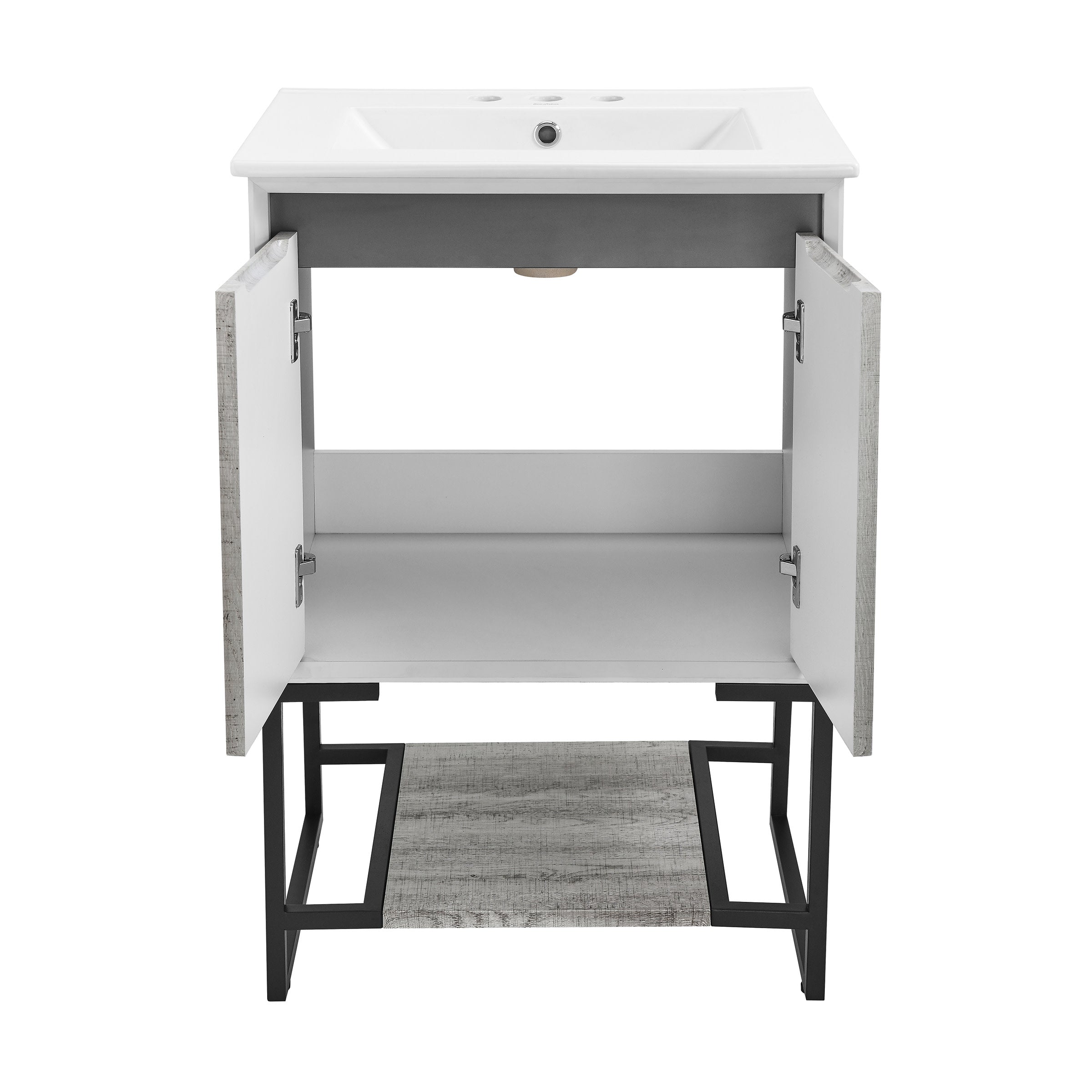 Gray Oak / White / 3-Hole