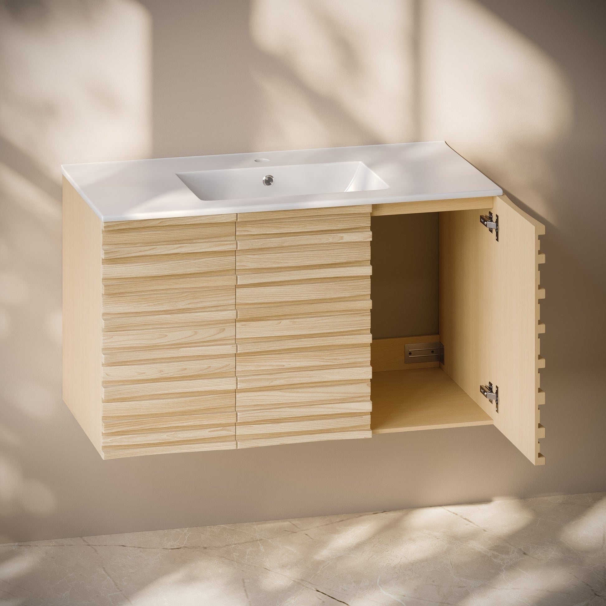 Natural Oak / White / 1-Hole