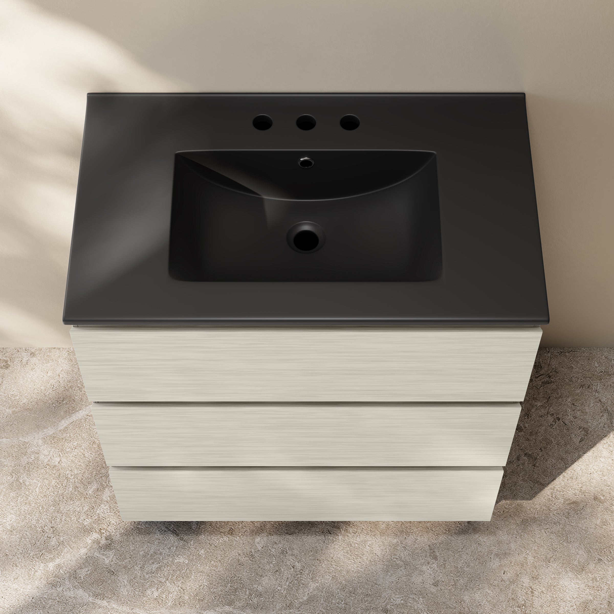 White Oak / Matte Black / 3-Hole