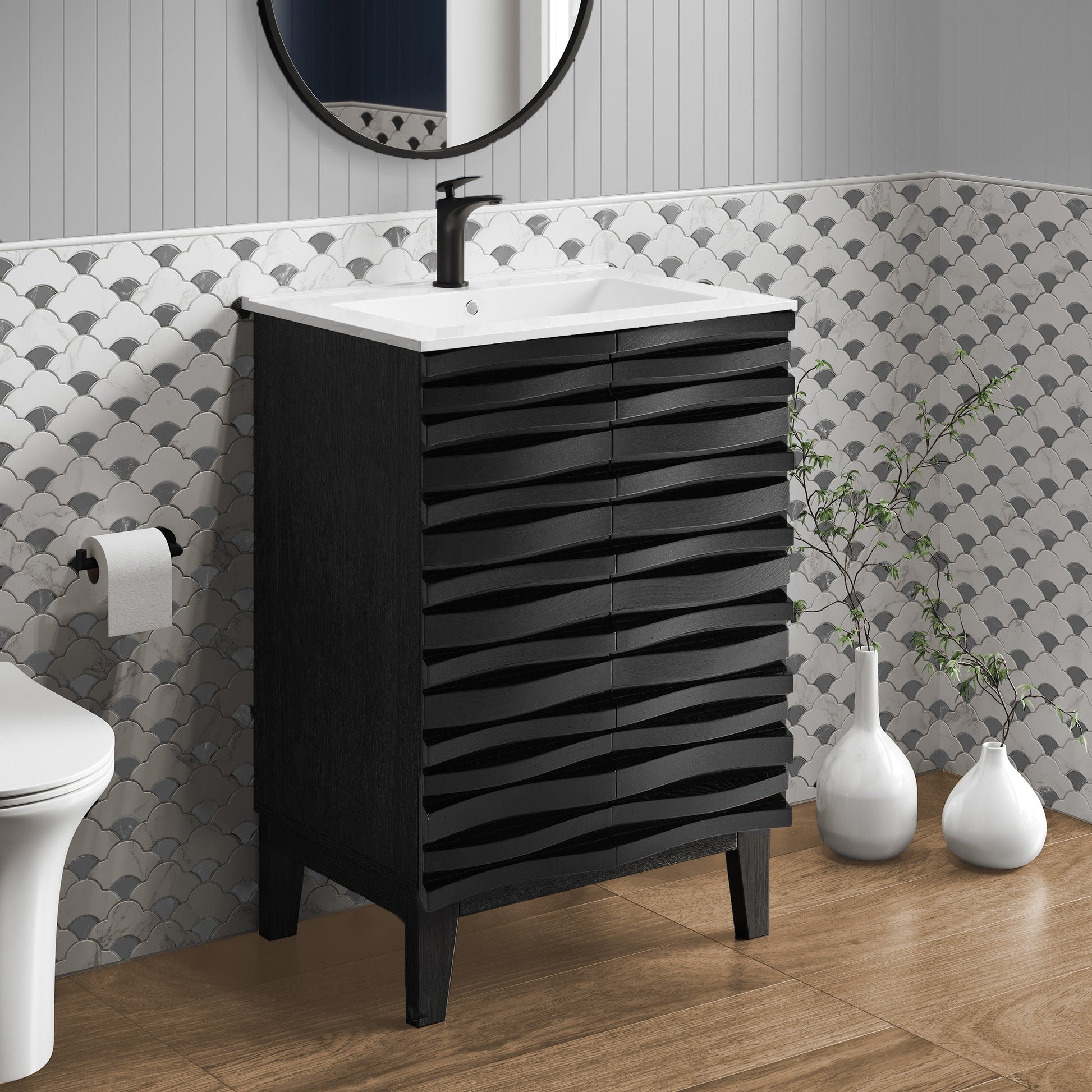 Black Oak / White / 1-Hole