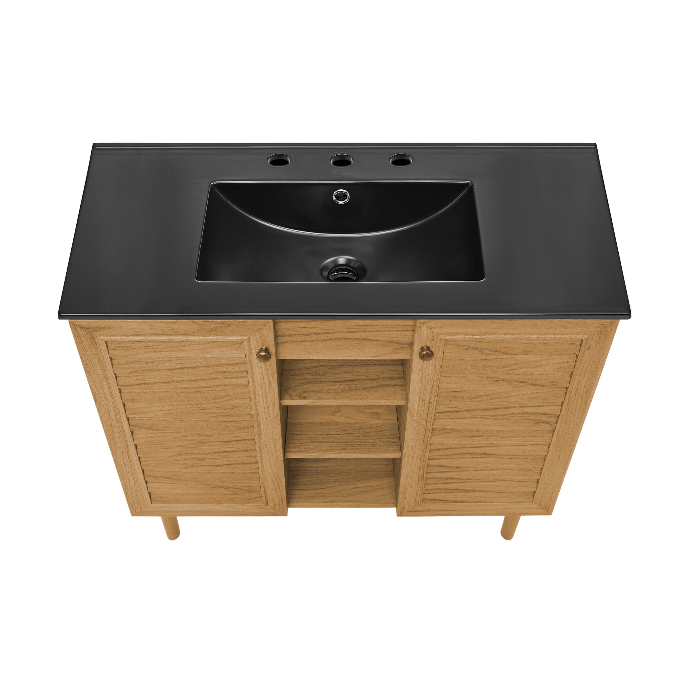 Golden Oak / Black / 3-Hole