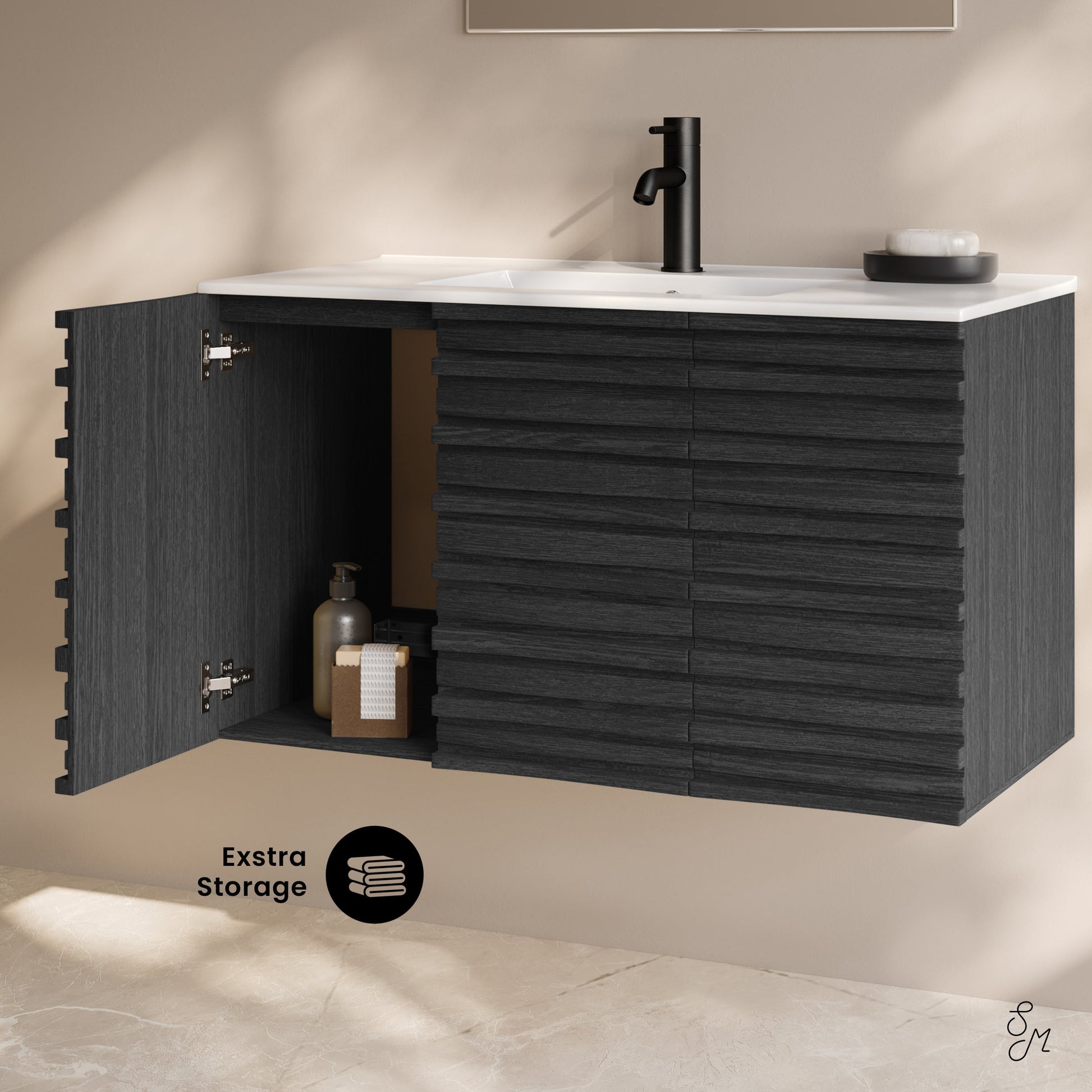 Black Oak / White / 1-Hole