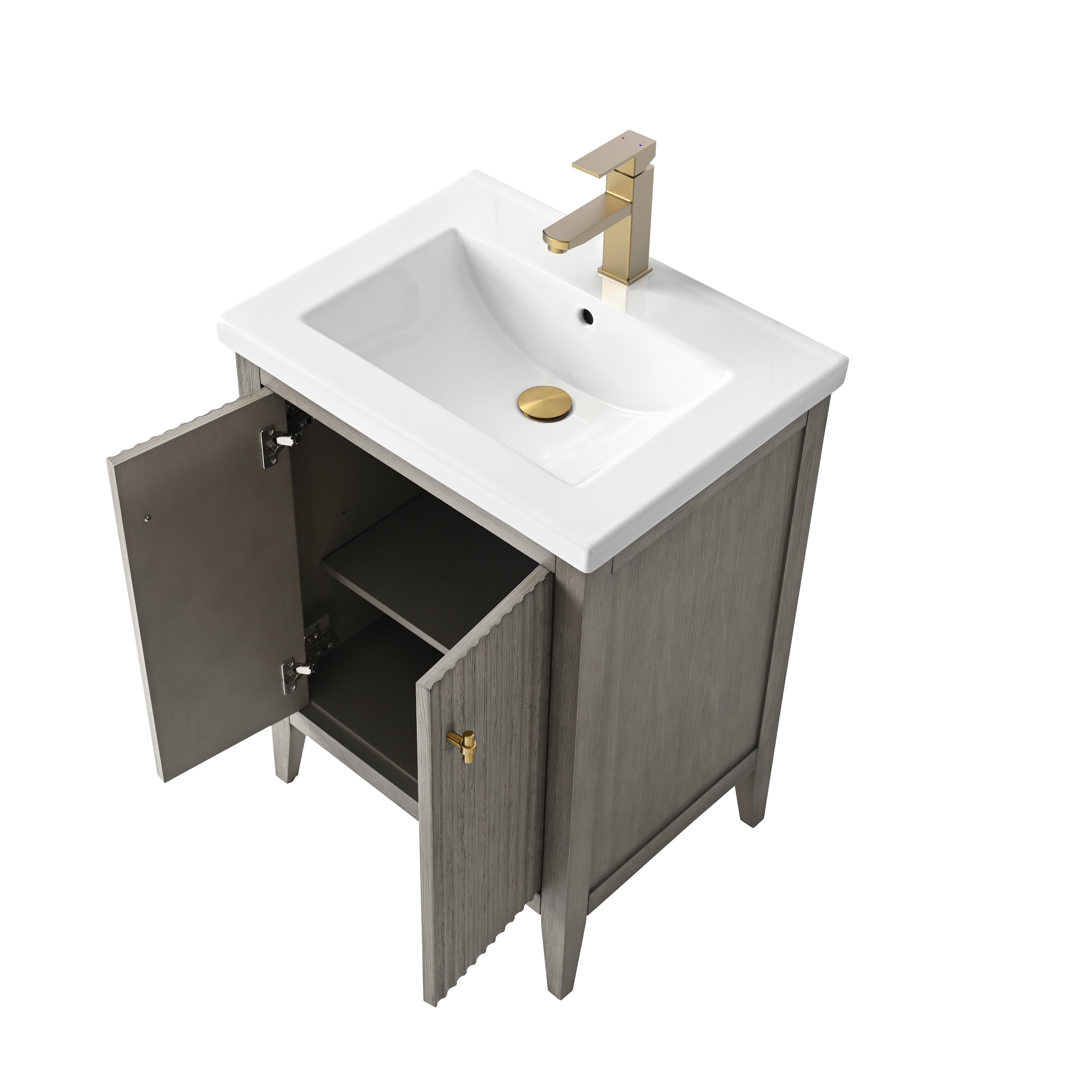 Linear Driftwood Gray / Golden Brushed