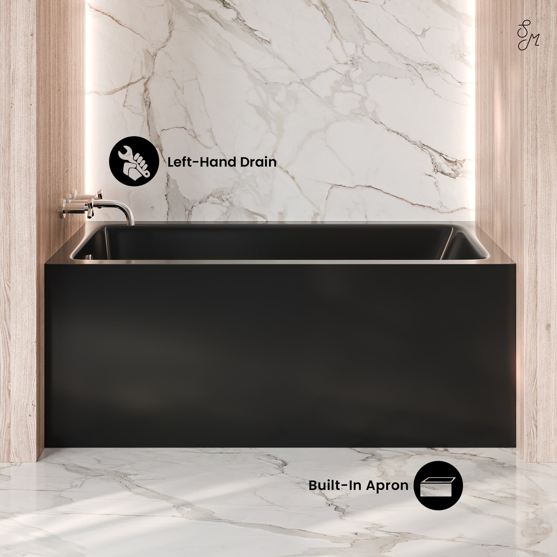 Glossy Black / Left
