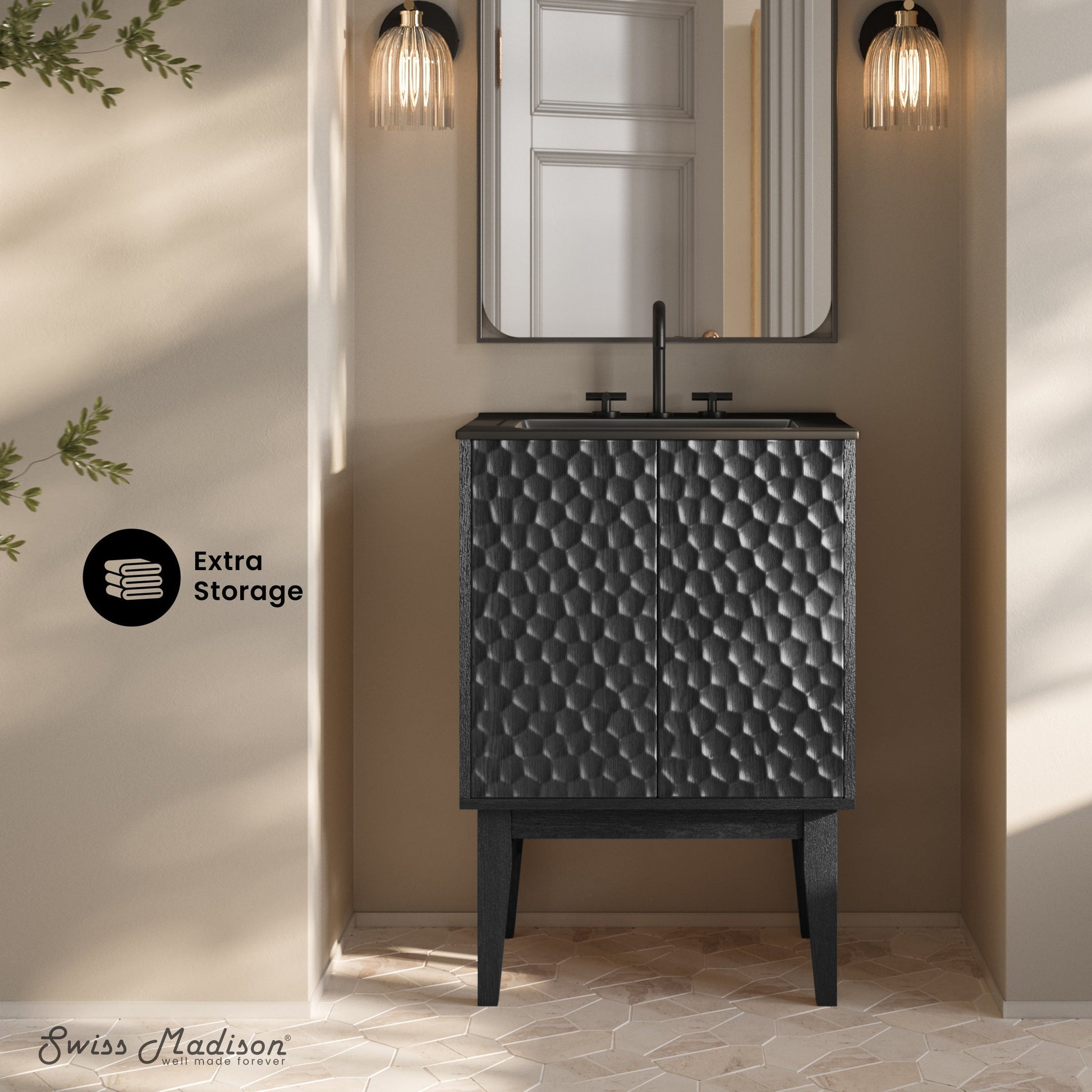 Black Oak / Matte Black / 3-Hole