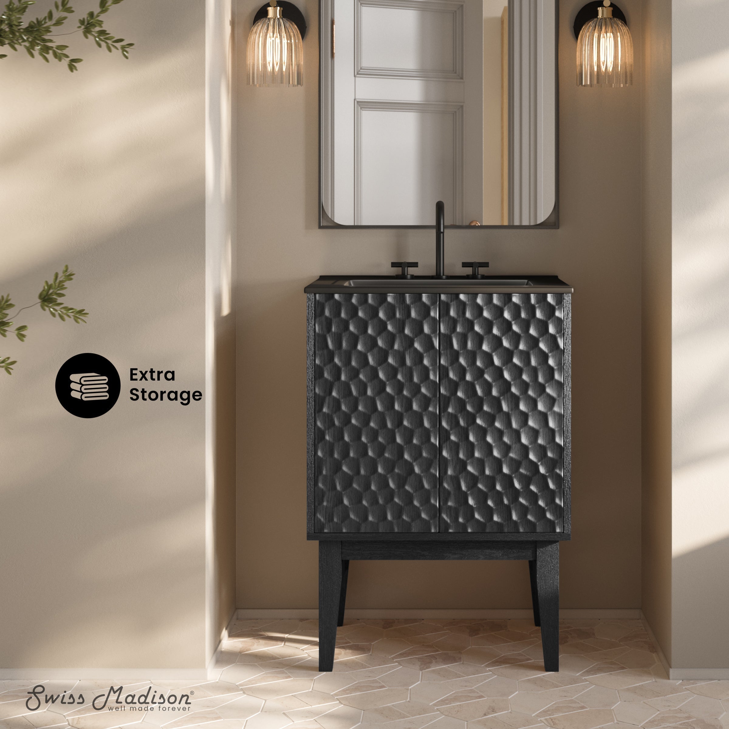 Black Oak / Matte Black / 3-Hole