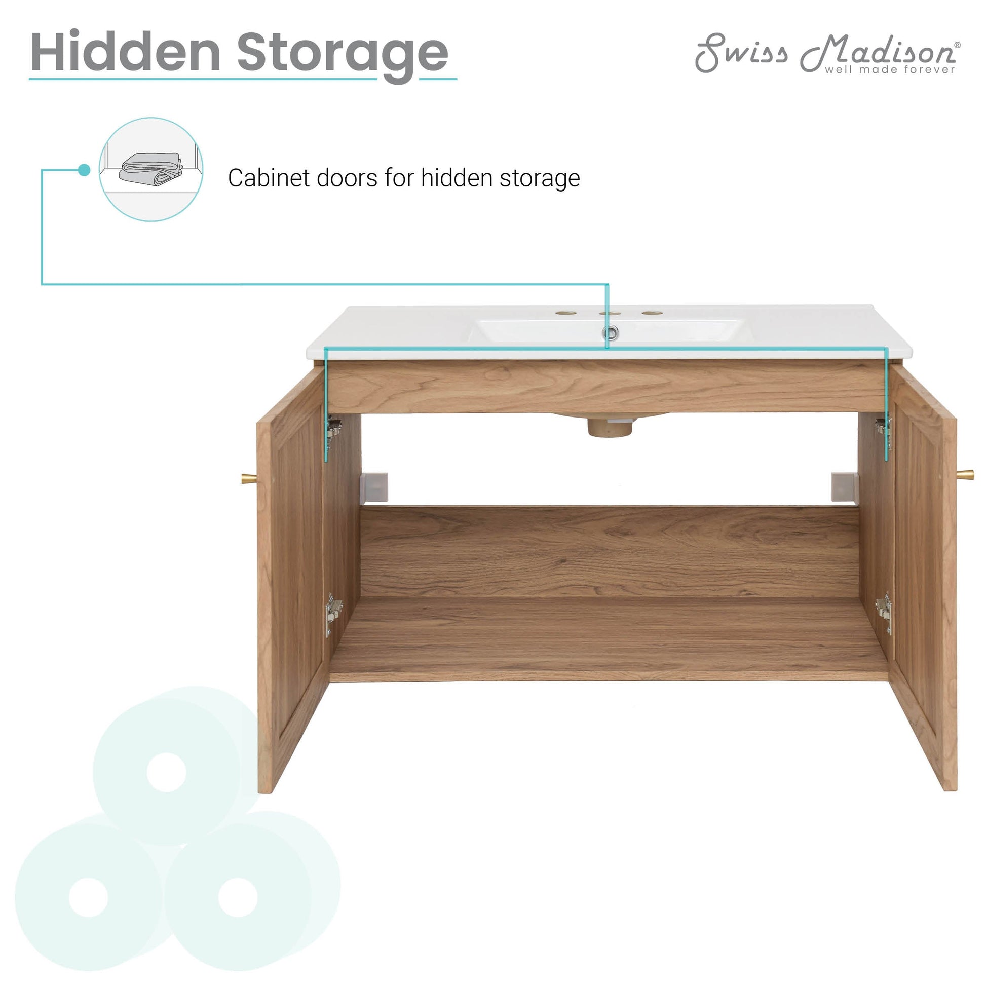 Golden Oak / White / 3-Hole