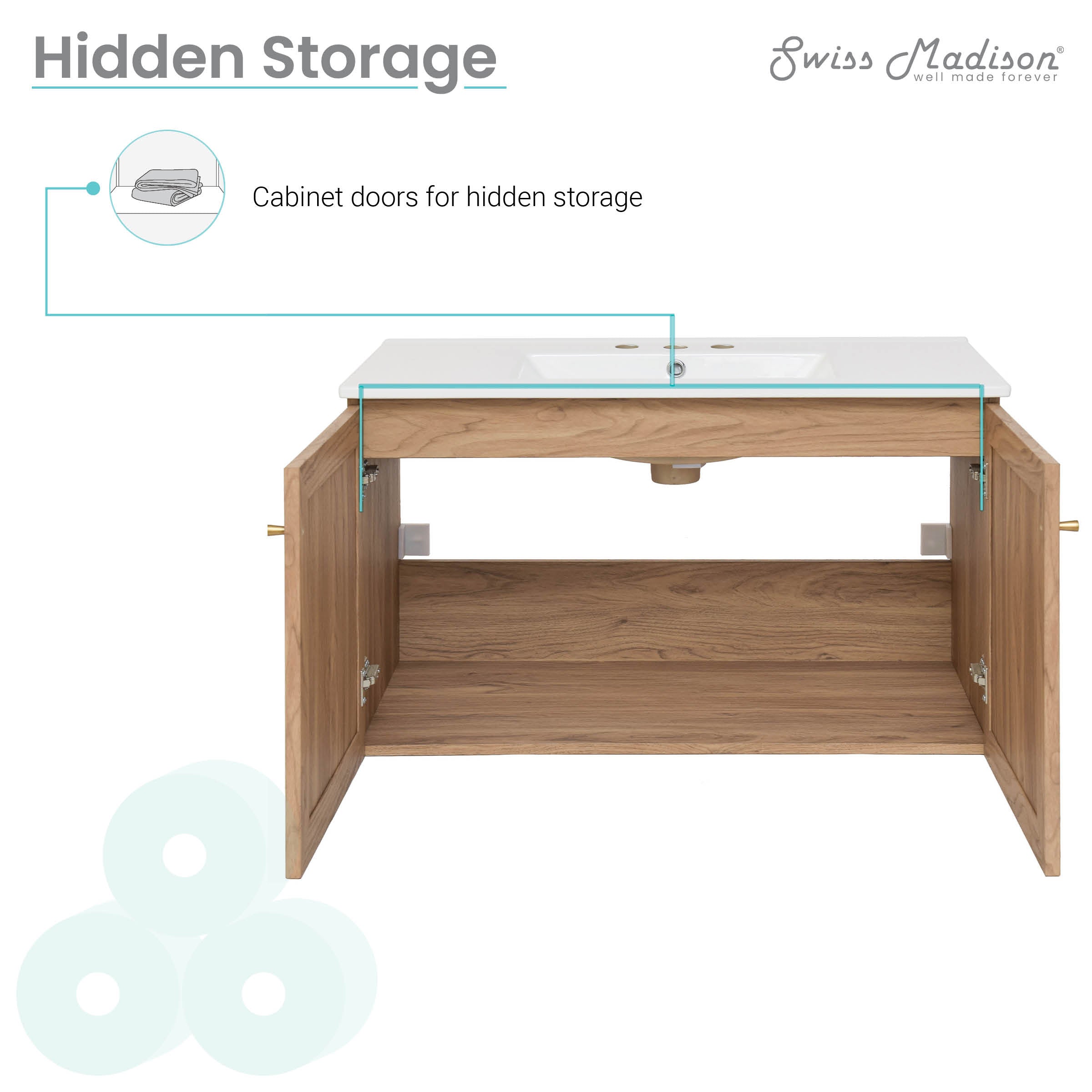 Golden Oak / White / 3-Hole